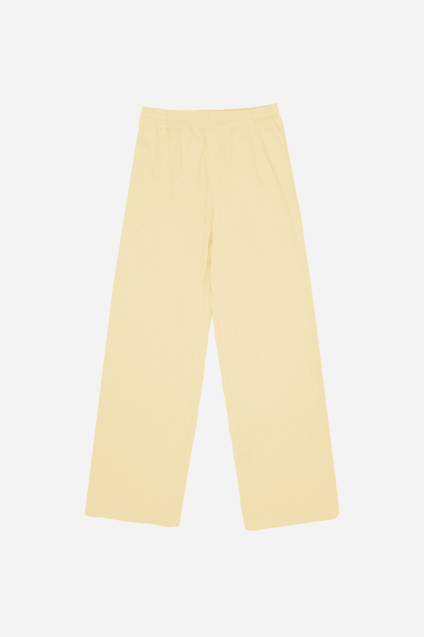 Flat lay shows the full length and straight leg of the relaxed-fit design.