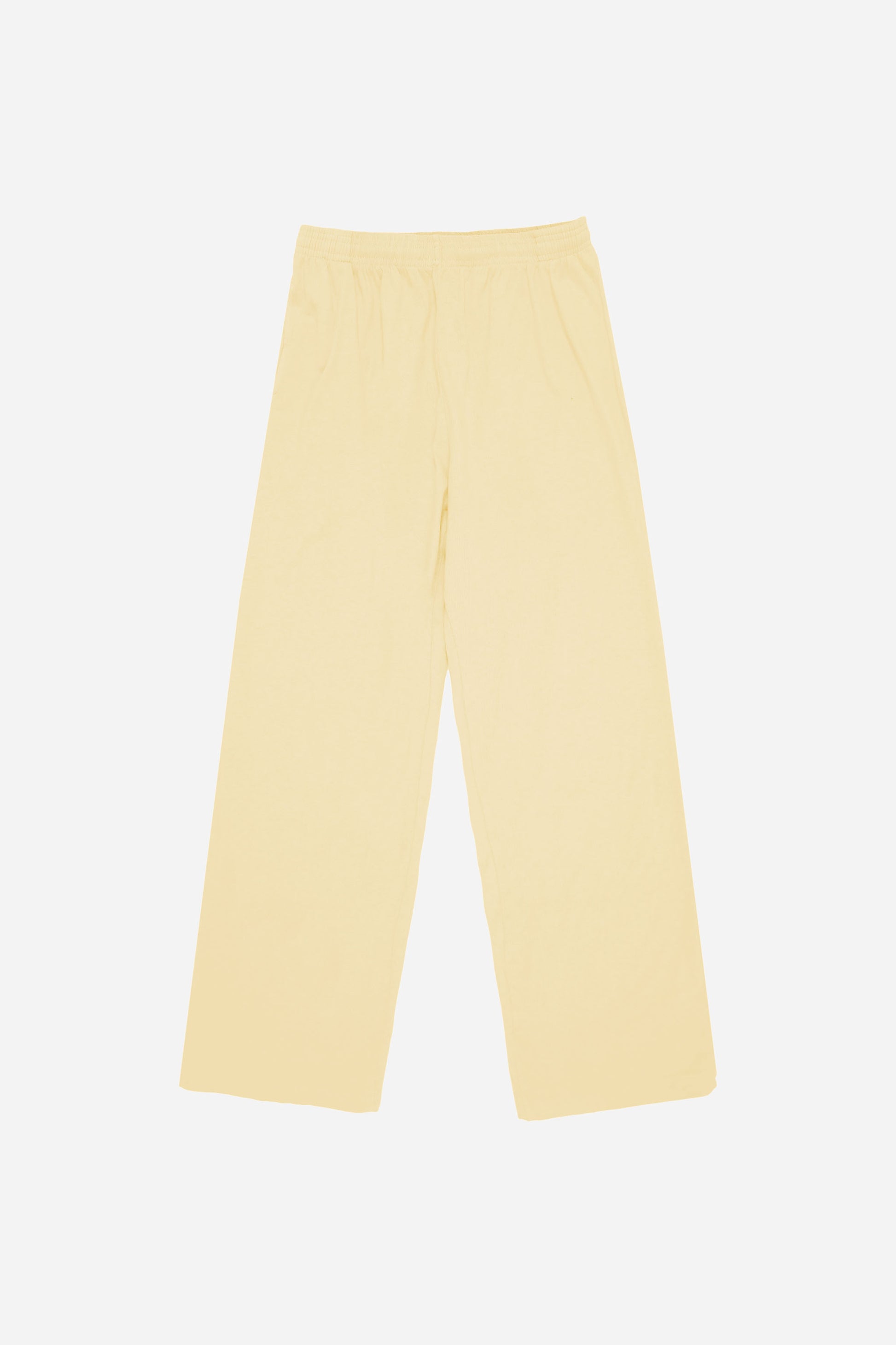 Flat lay shows the full length and straight leg of the relaxed-fit design.