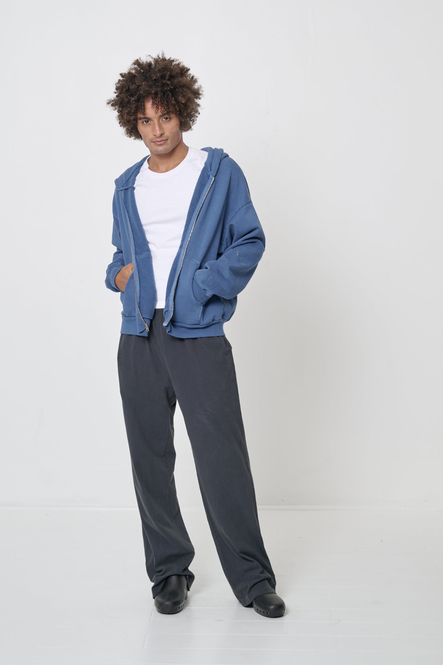 Styled with Baby Trash Tee and Trash Zip Up Hoodie