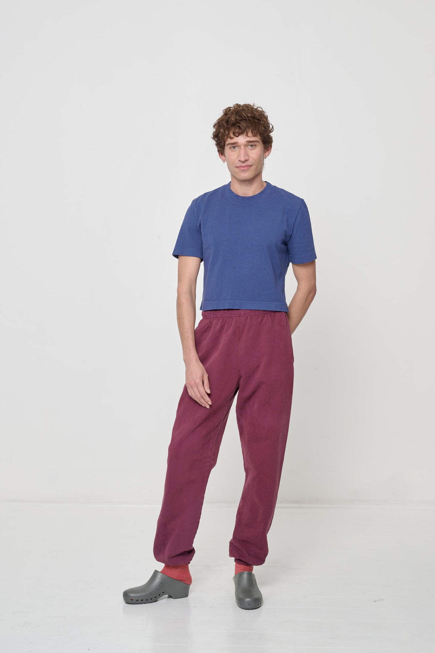 Casually styled with Burgundy Trash Sweatpants.