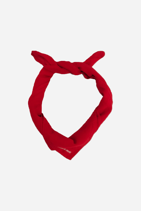 Red bandana scarf on a white background