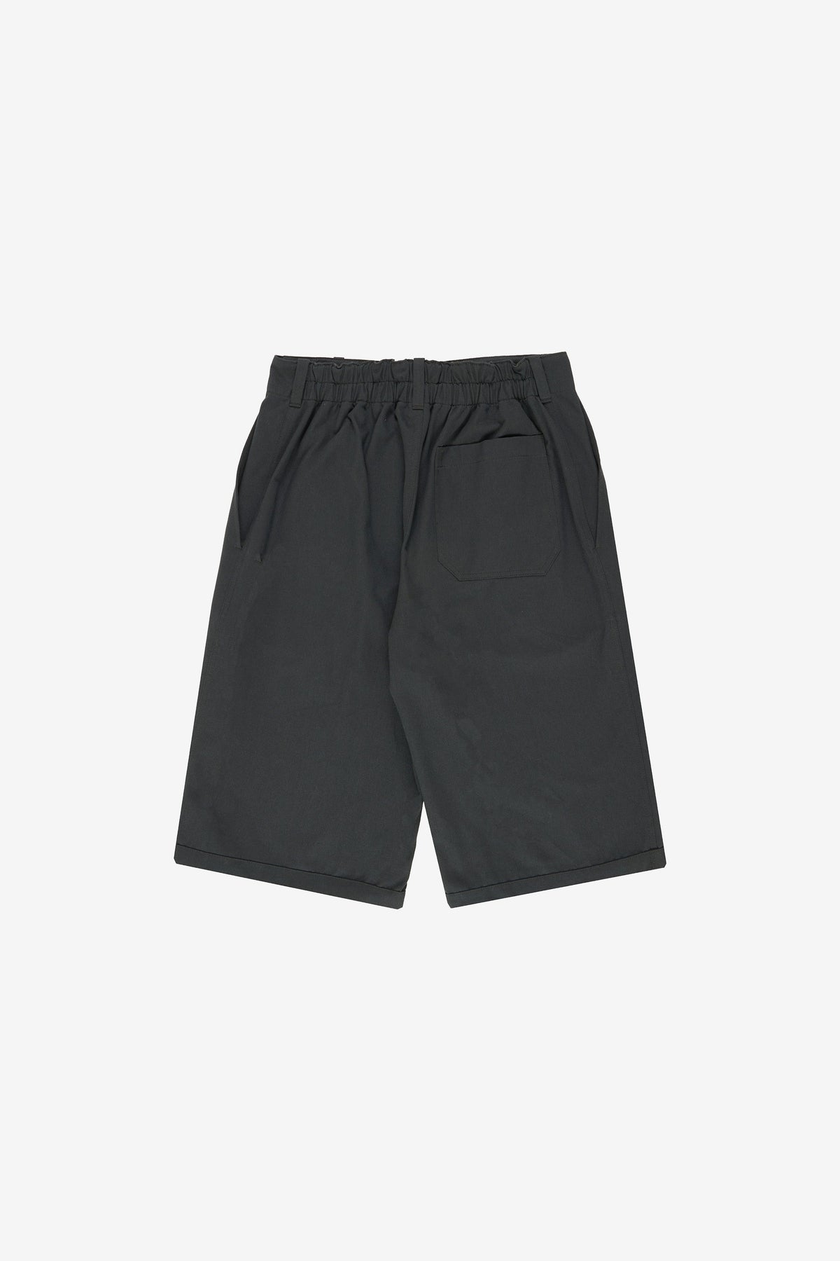 Flat lay back view features elastic back waistband.