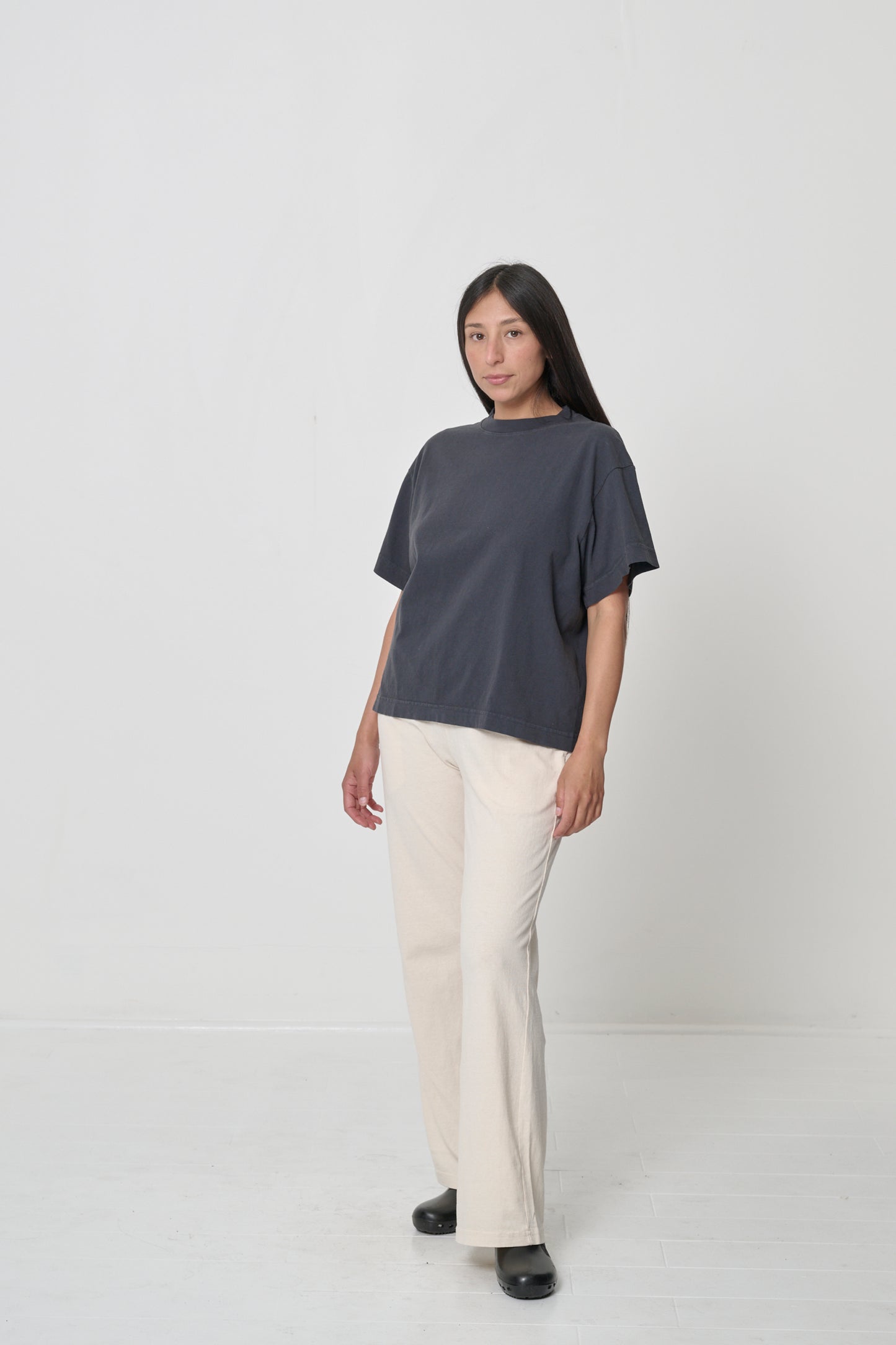 Styled with Scour Apartment pants and Black Calzuro Clogs