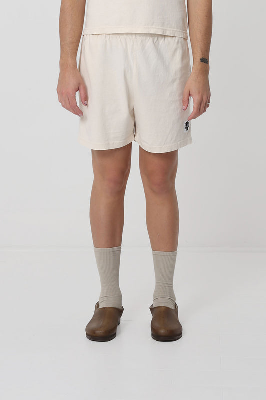 6' person in size L Scour Everyday Shorts shows straight leg roominess.