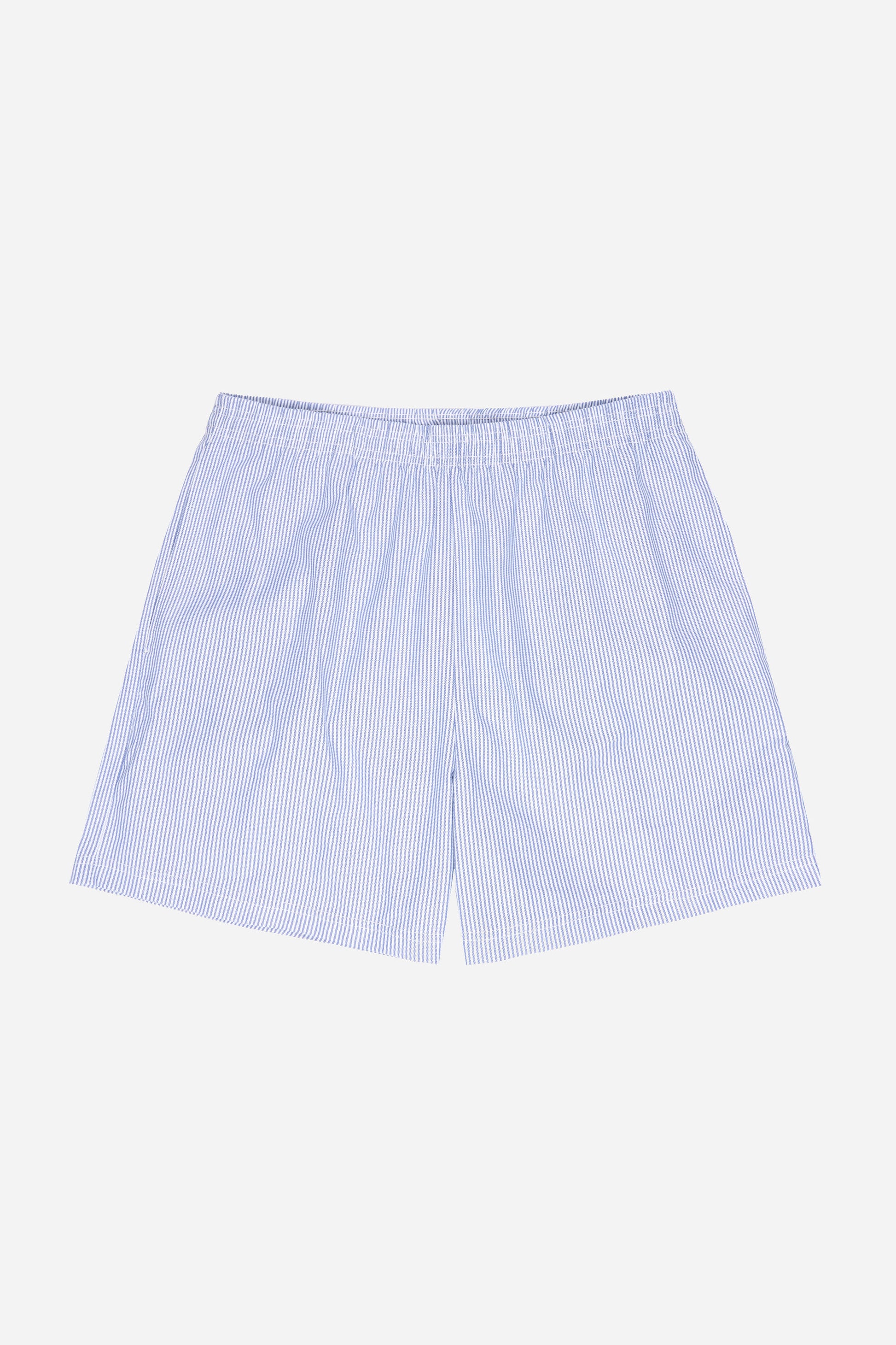 Flat lay of Stripe Poplin Everyday Shorts front view