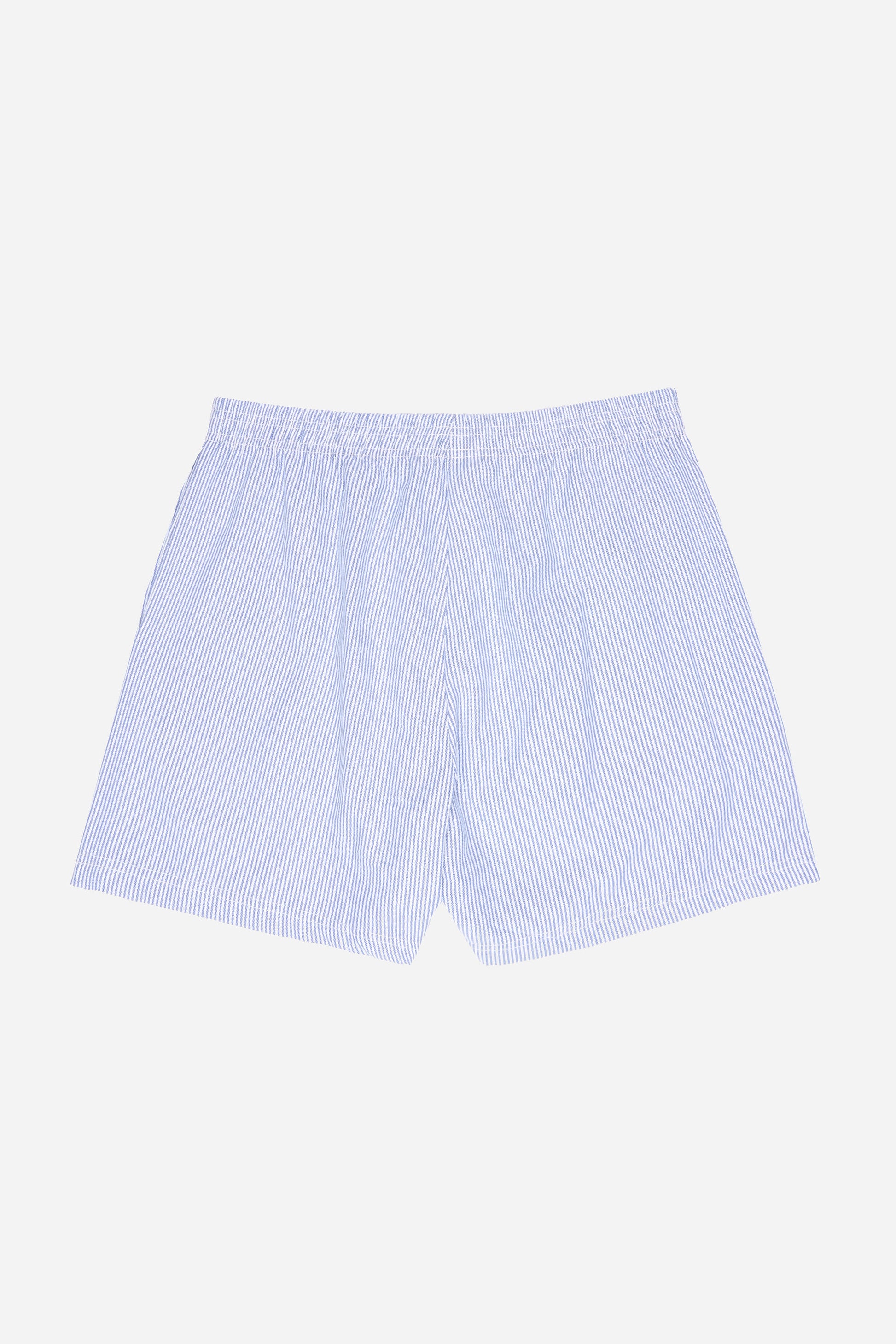 Flat lay of Stripe Poplin Everyday Shorts back view