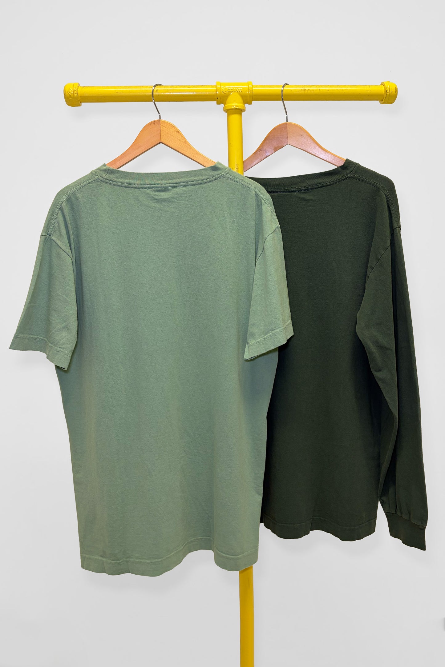 L Long Sleeve Trash Tee & Short Sleeve Trash Tee, back view