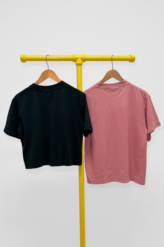 XS Baby Trash Tee & Boxier Trash Tee , back view