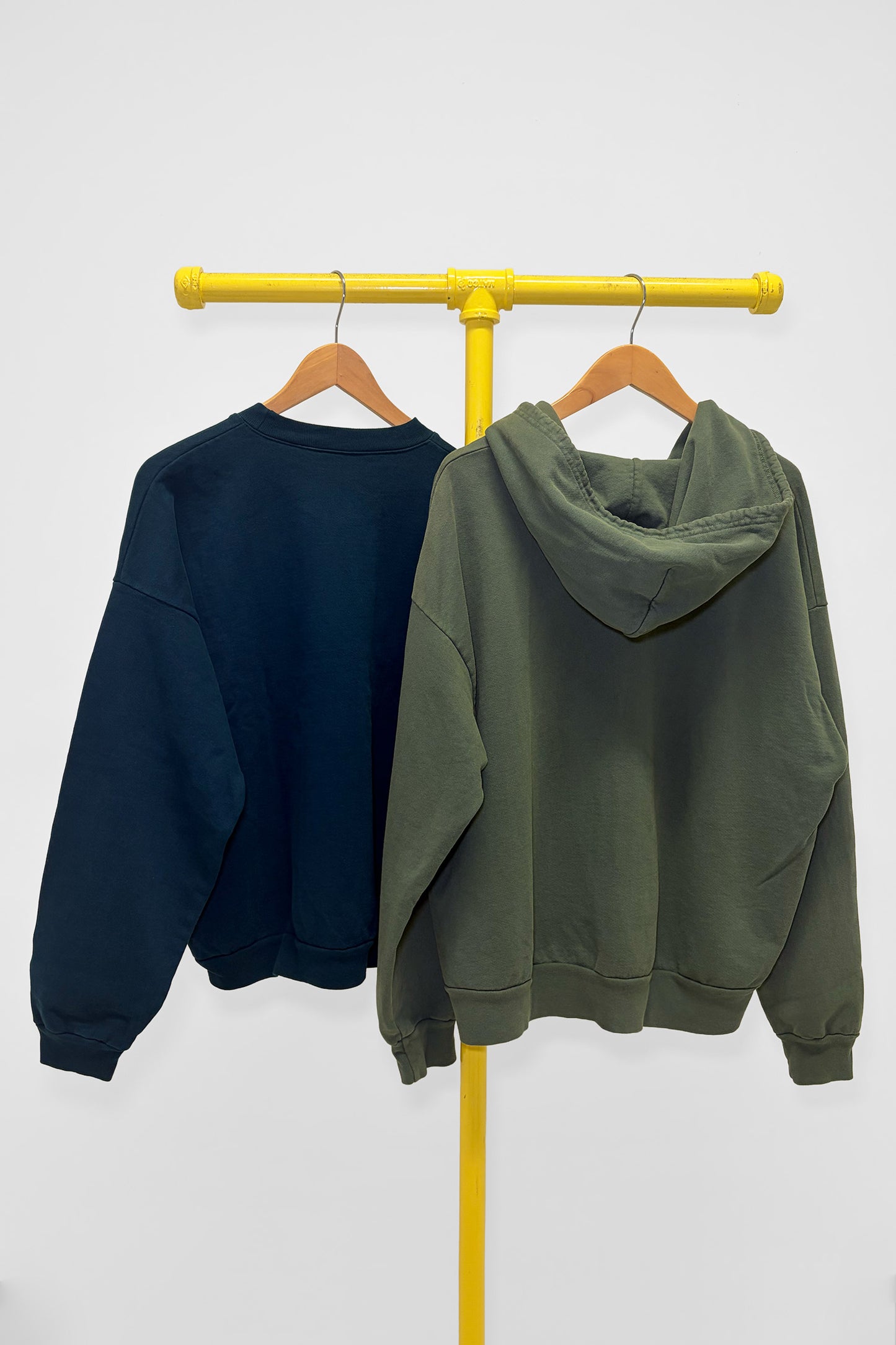 XL Trash Crewneck & Trash Zip Up Hoodie, back view