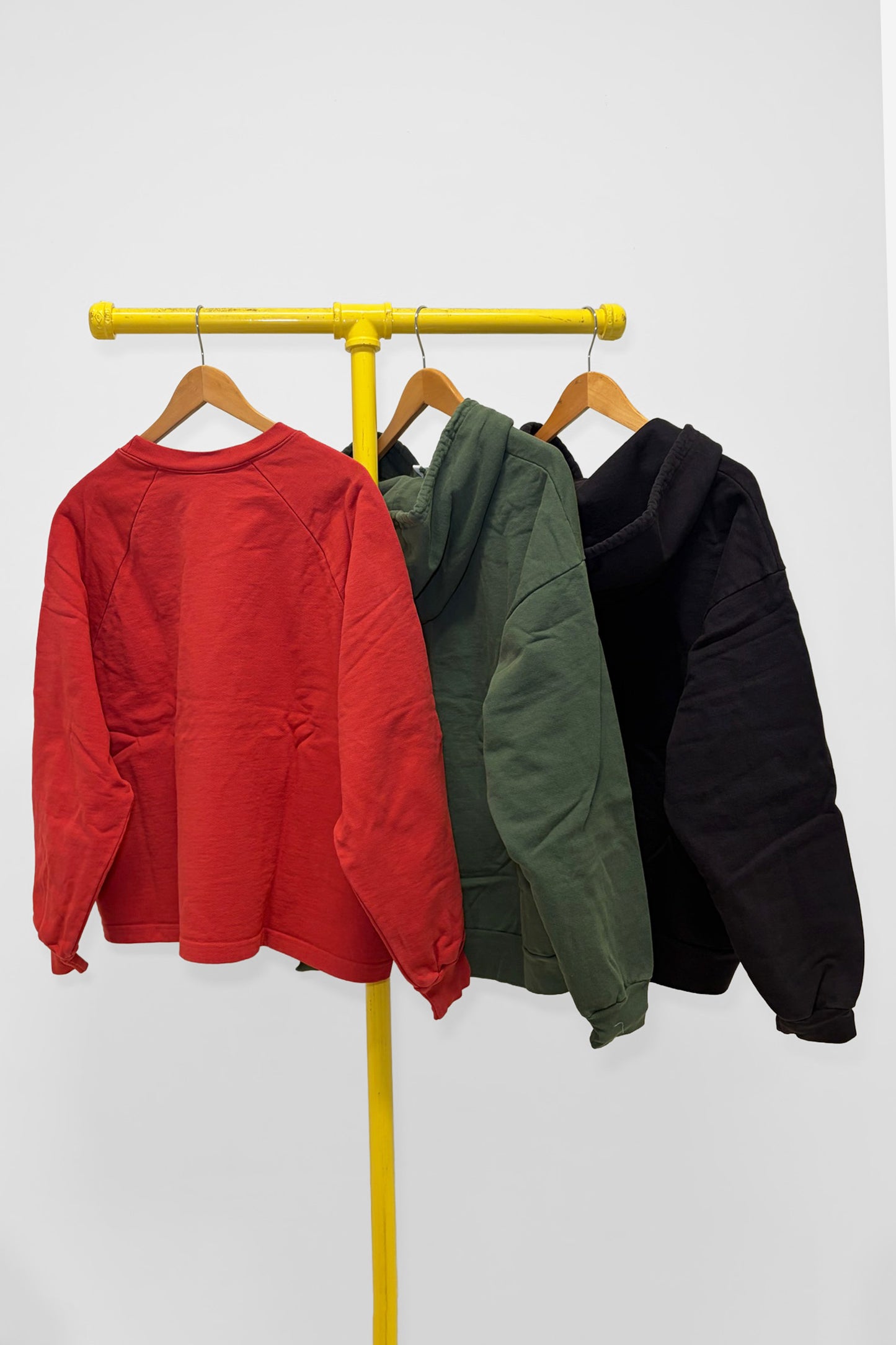 M Trash Zip Up Hoodie & Trash Raglan , back view
