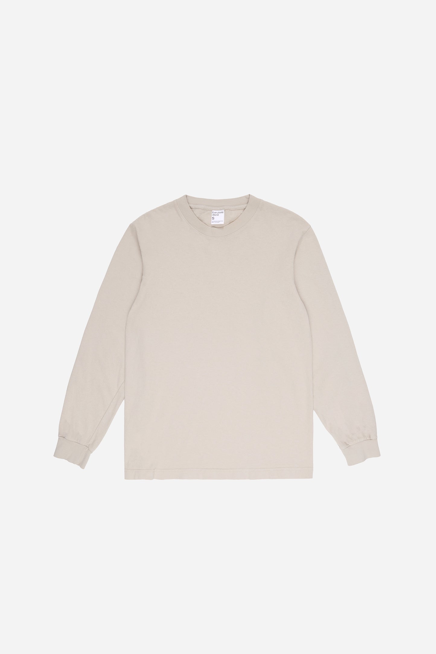 Flat lay of Oat Long Sleeve Trash Tee showing the classic long sleeve tee silhouette.