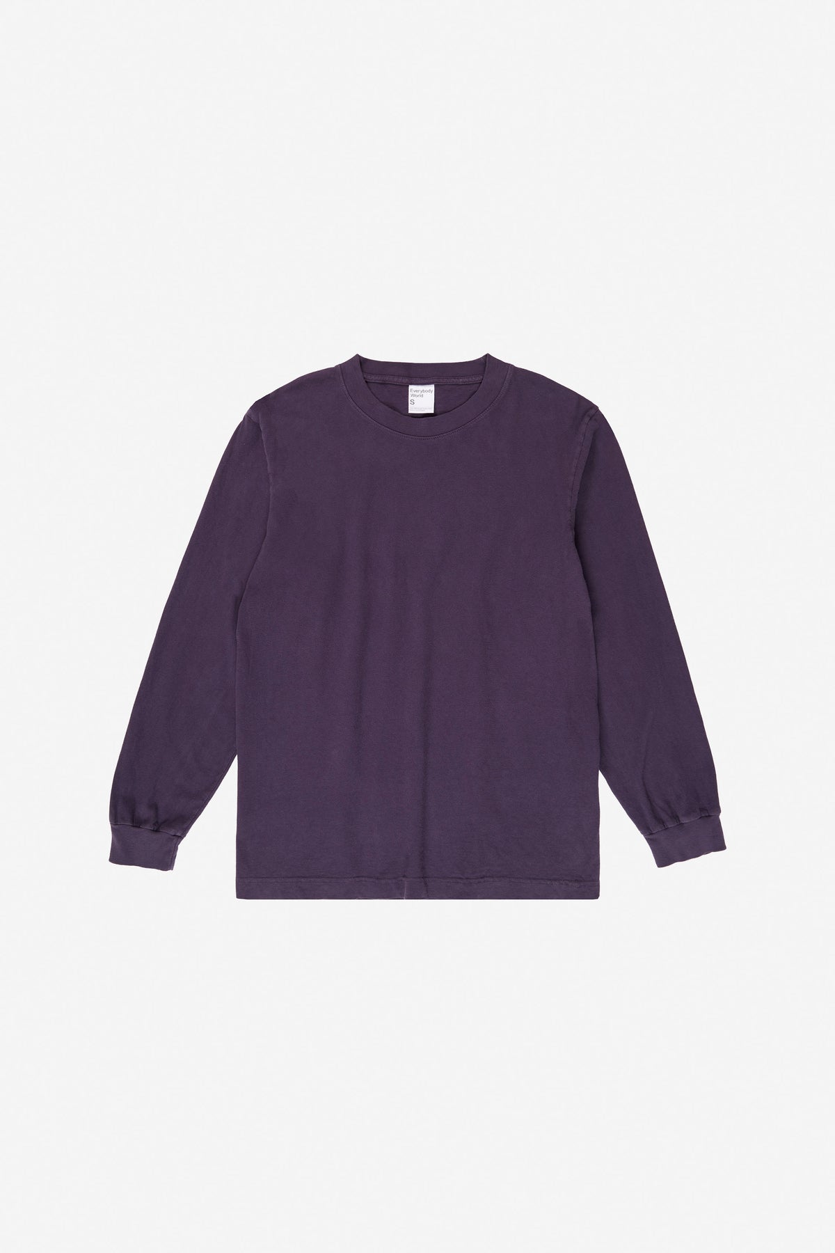 Long Sleeve Trash Tee in Washed Mulberry – flat lay, no model