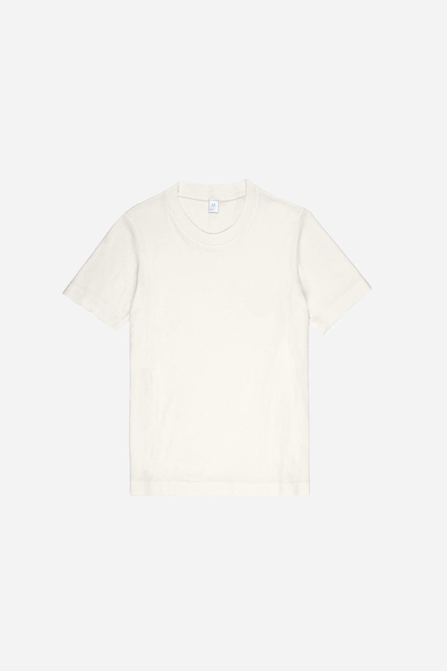 Flat lay showing slim and rectangular torso and sleeve silhouettes.
