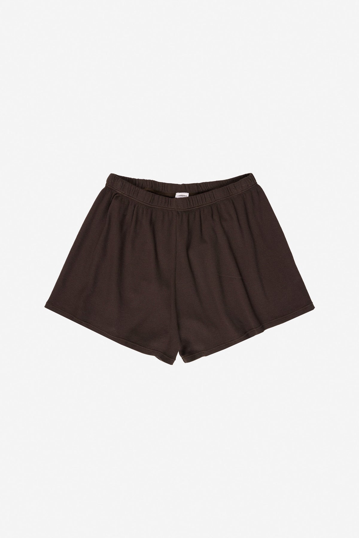 Rib Shorts in Wet Soil – flat lay, no model