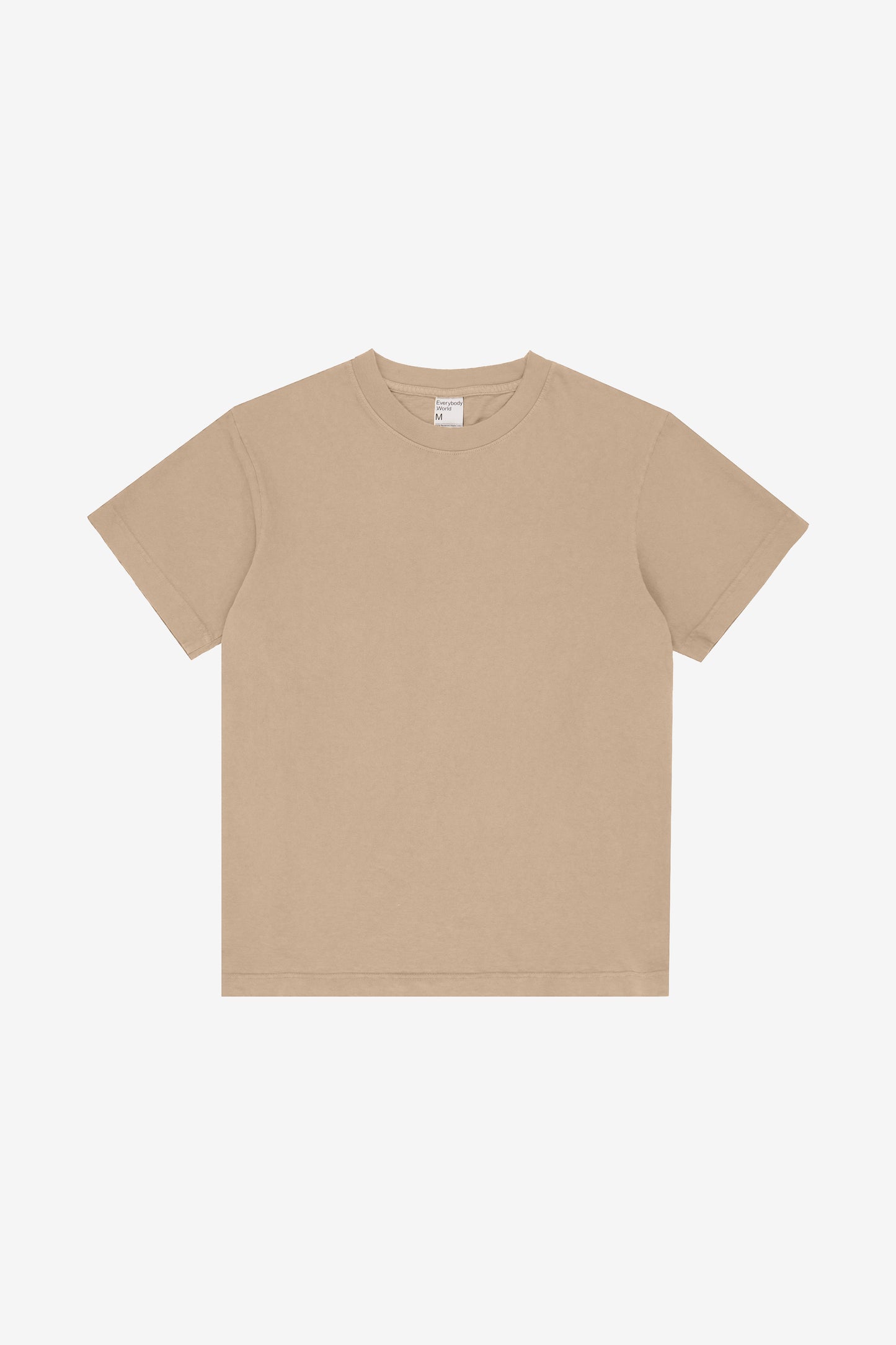 Flat lay showing the straight rectangular cut of the body.