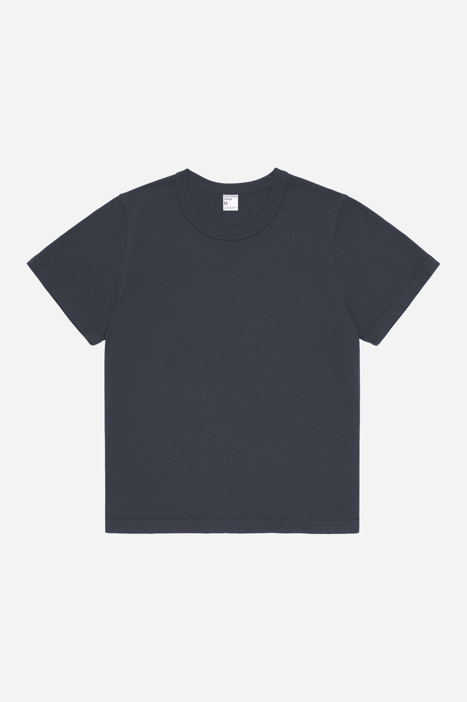 Flat lay of Slate Tailored Trash Tee, front view