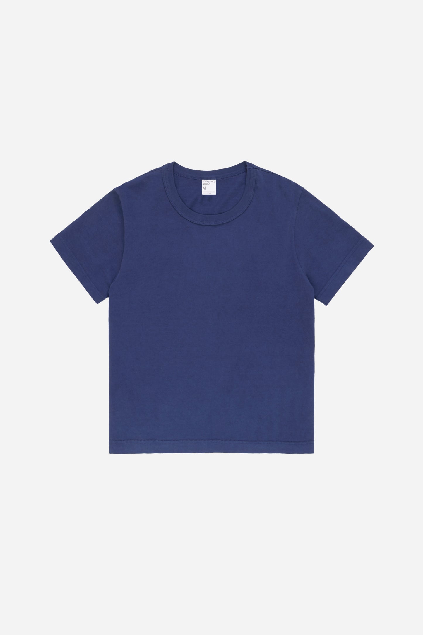 Flat lay of Washed Navy Tailored Trash Tee, front view