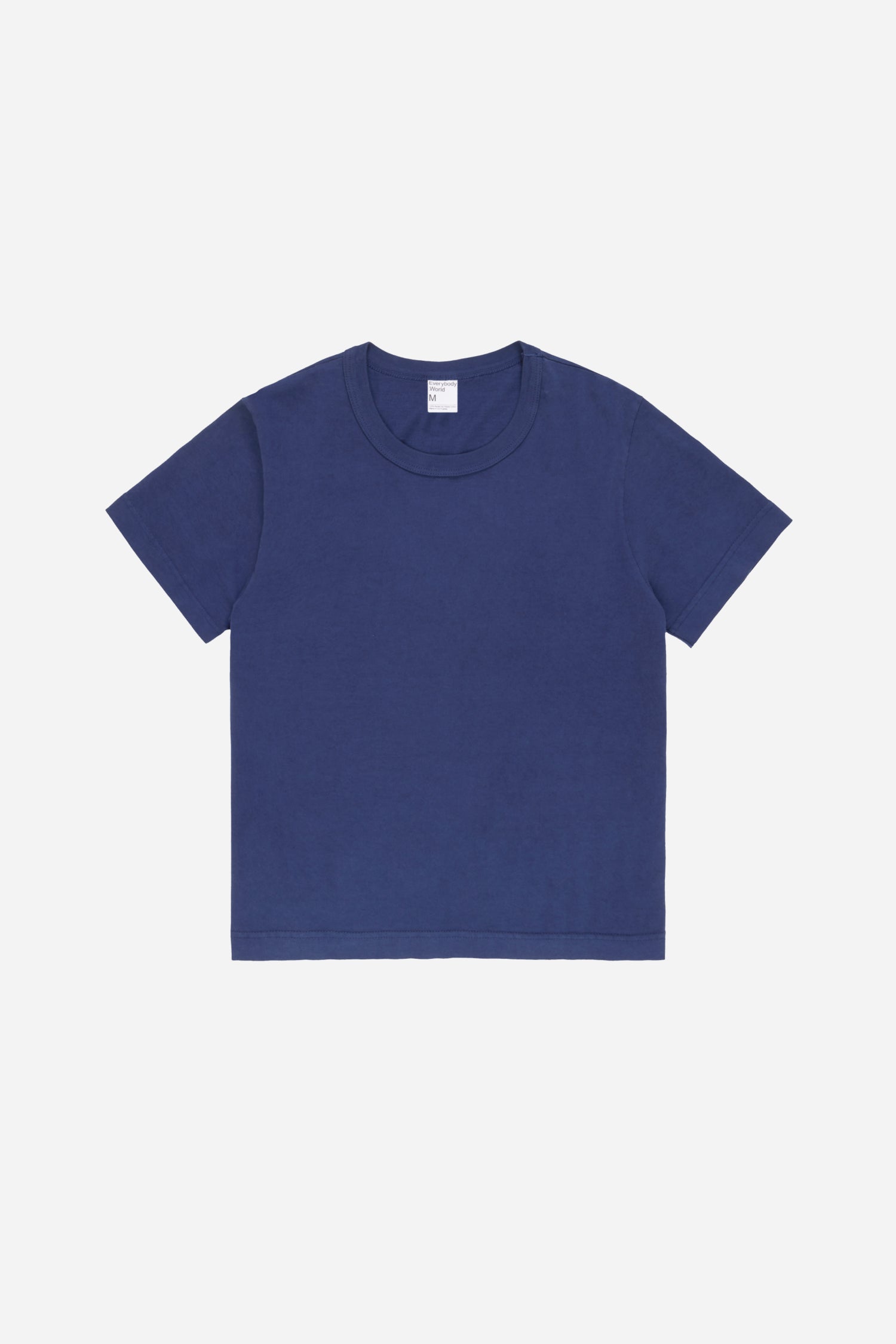 Flat lay of Washed Navy Tailored Trash Tee, front view