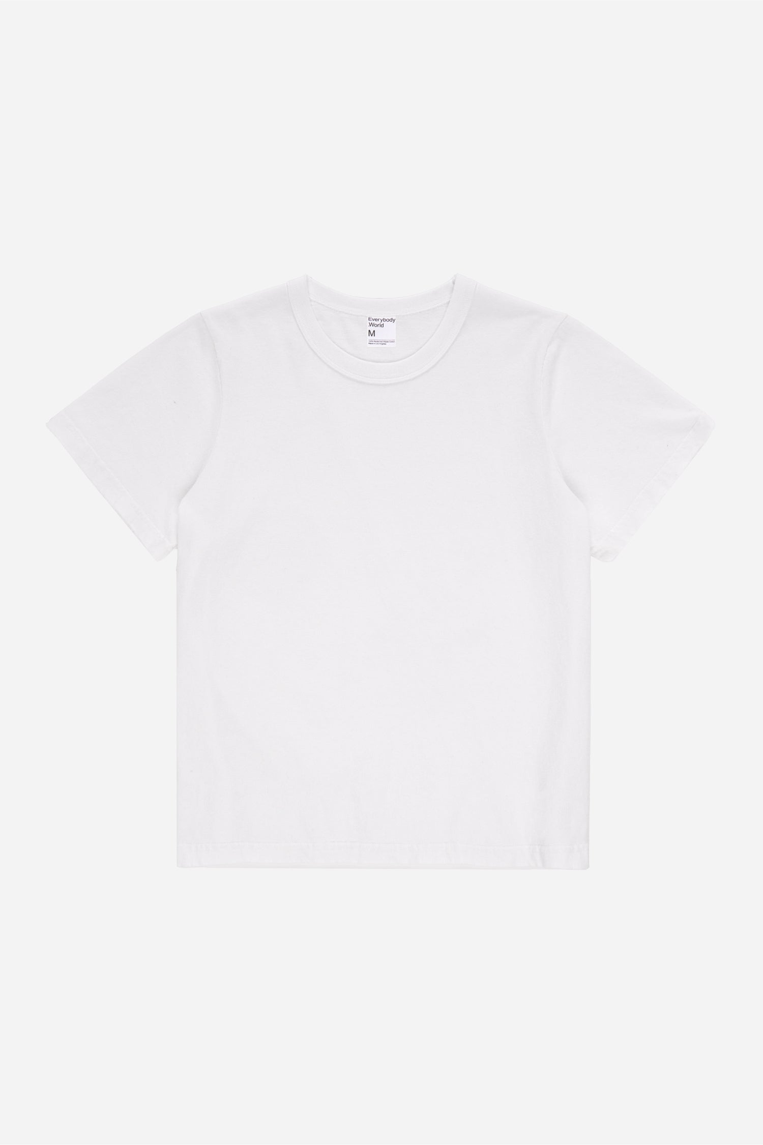 Flat lay of White Tailored Trash Tee, front view