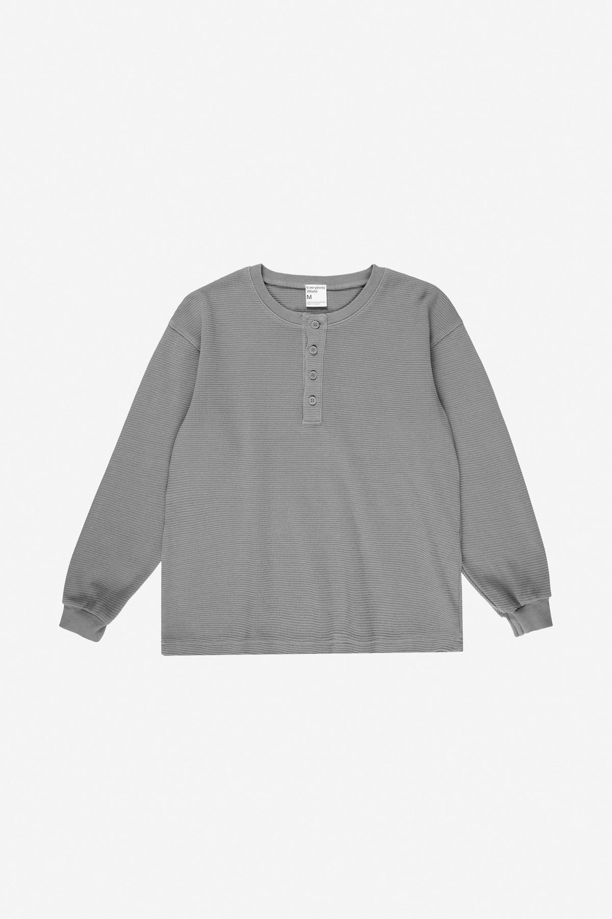 Thermal Henley Trash Tee in Stone – flat lay, no model