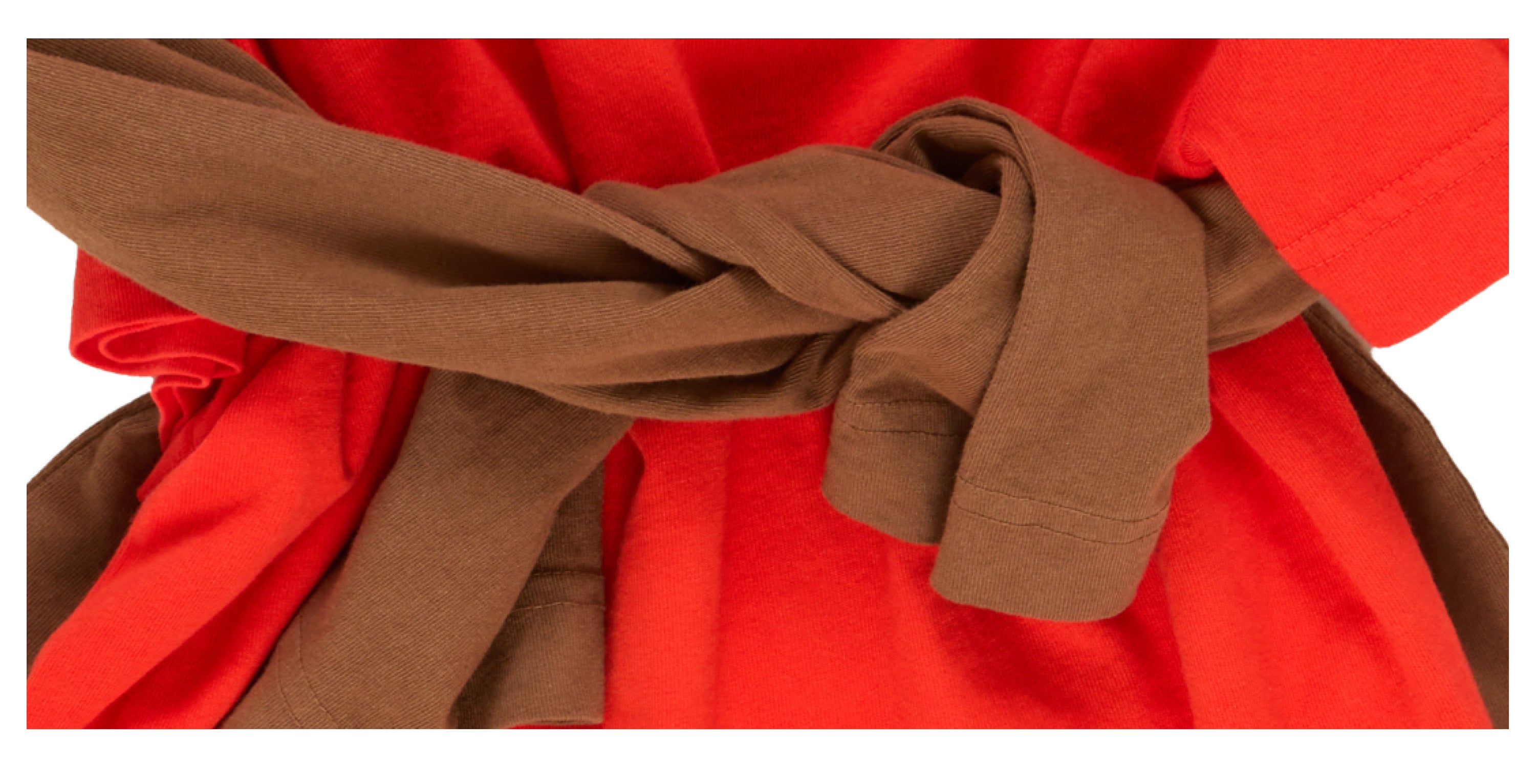 Lava red Tailored Trash Tee with a Soil Long Sleeve Trash Tee  tied around it