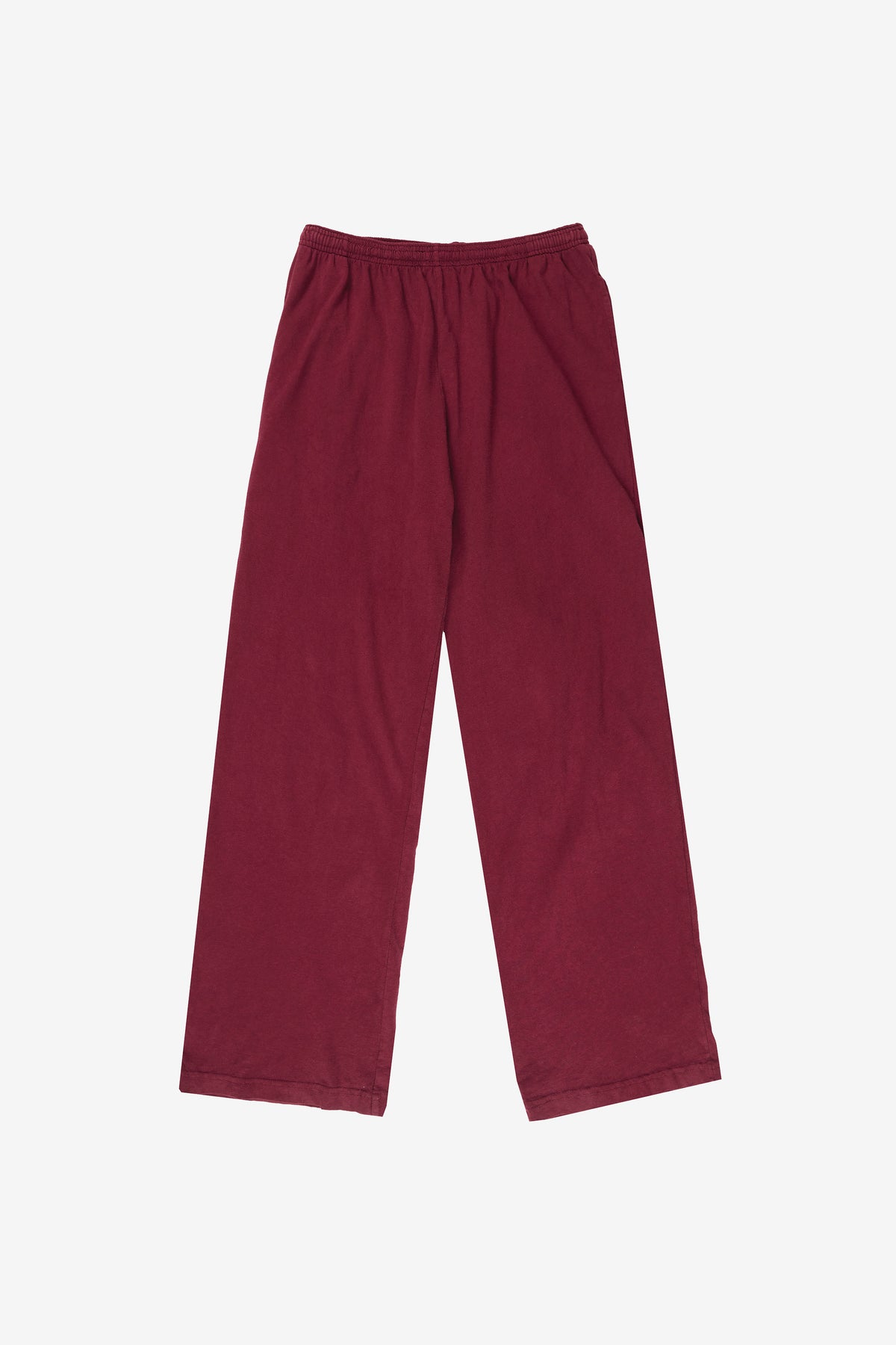Apartment Pants in Garnet – flat lay front view, no model