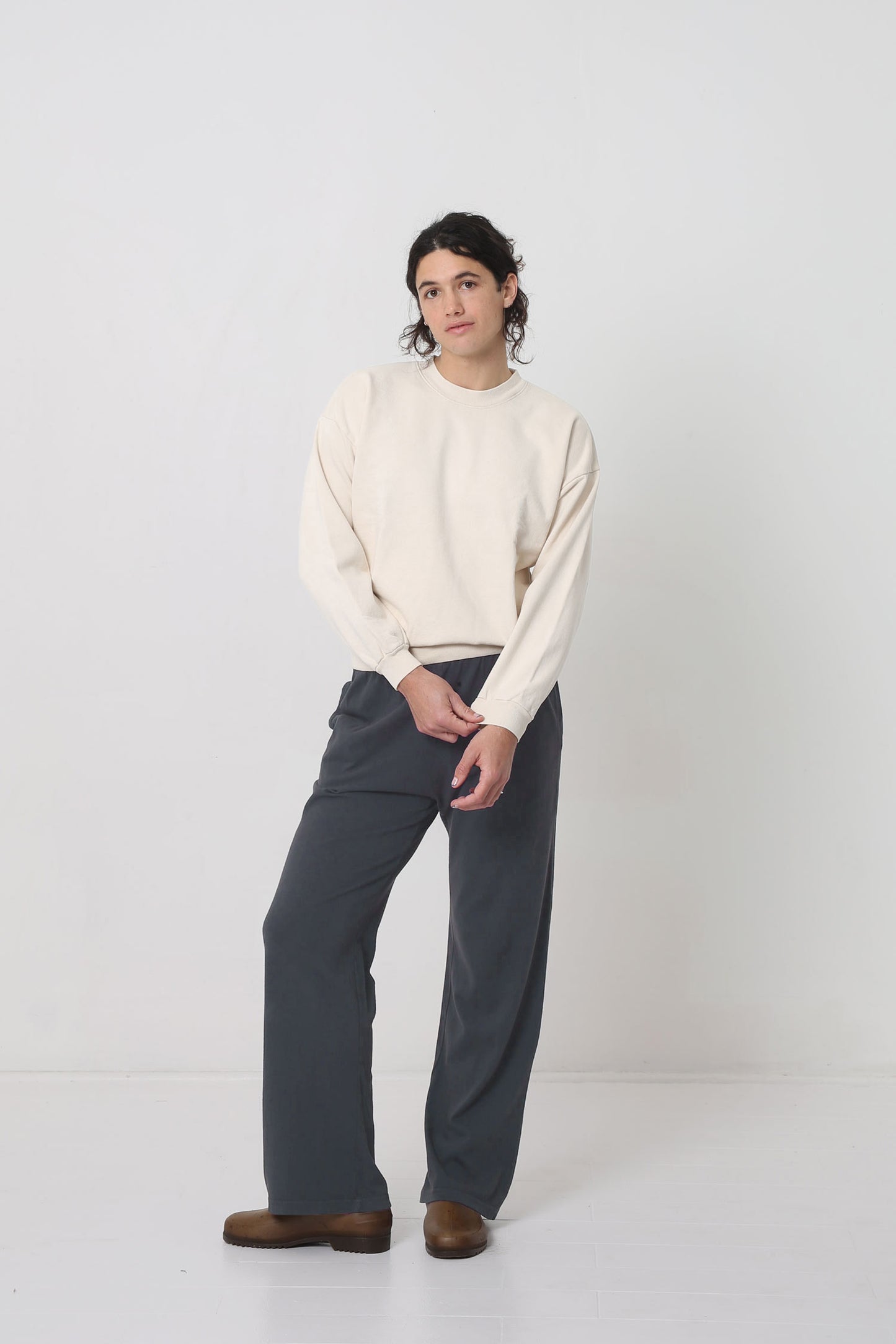 Styled with Scour Trash Crewneck and Plasticana Gardana Clogs.