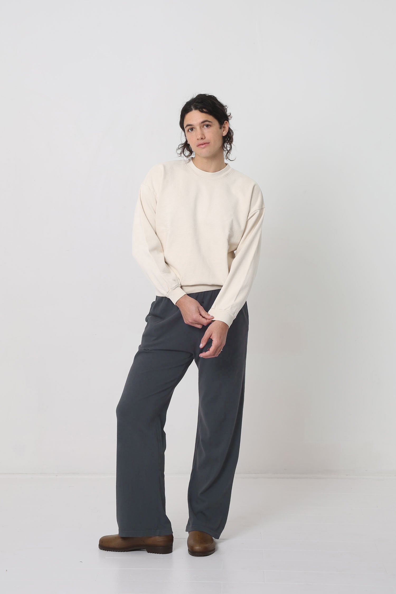 Styled with Scour Trash Crewneck and Plasticana Gardana Clogs.