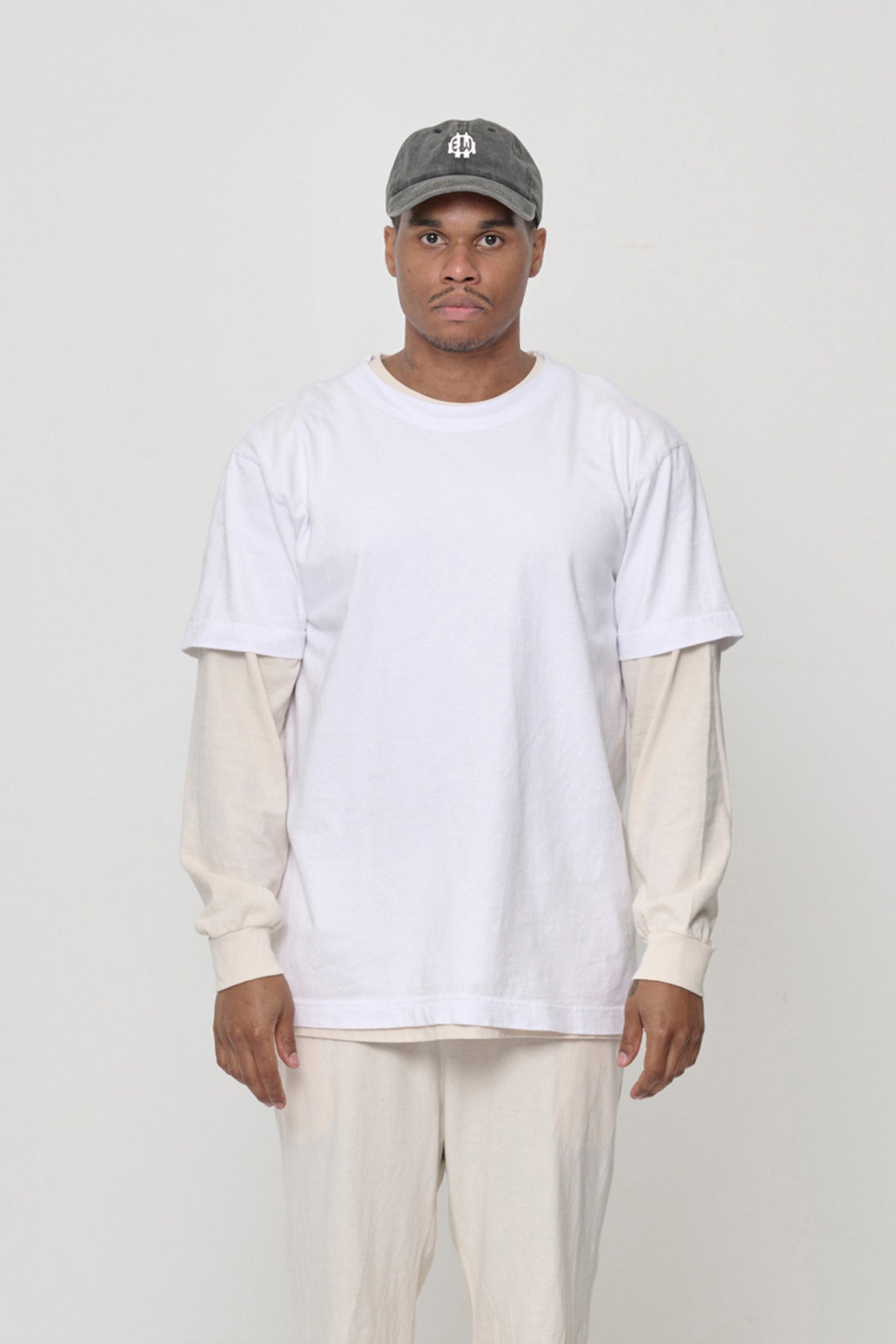 On a man facing straight forward.