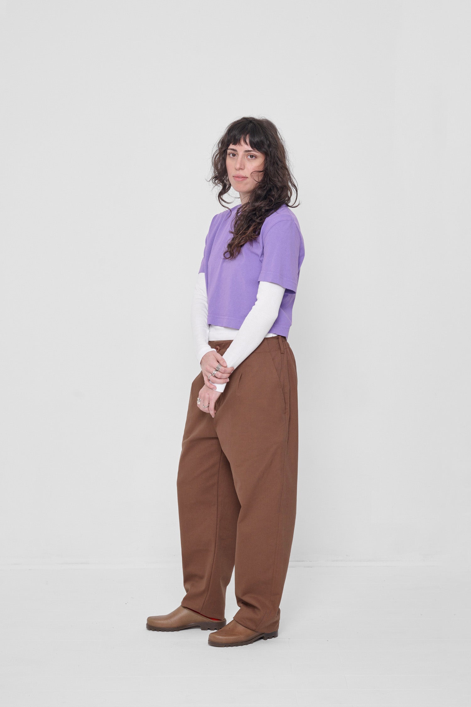 Layer over White Rib Long Sleeve and Potting Soil Lie Uniform Pants.
