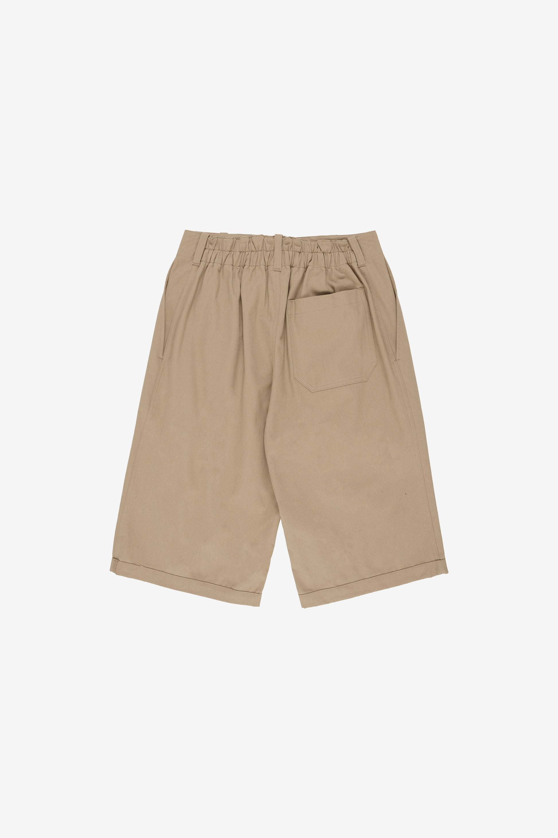 Flat lay back view features elastic back waistband.