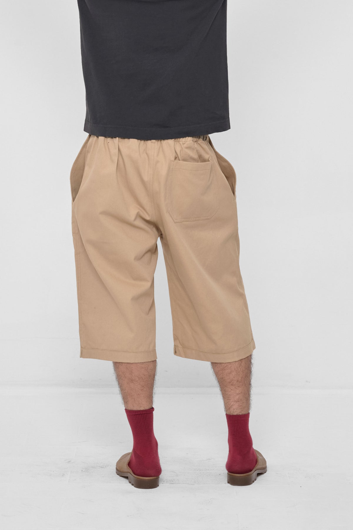 Bermuda Shorts in Sand Storm – back view on model