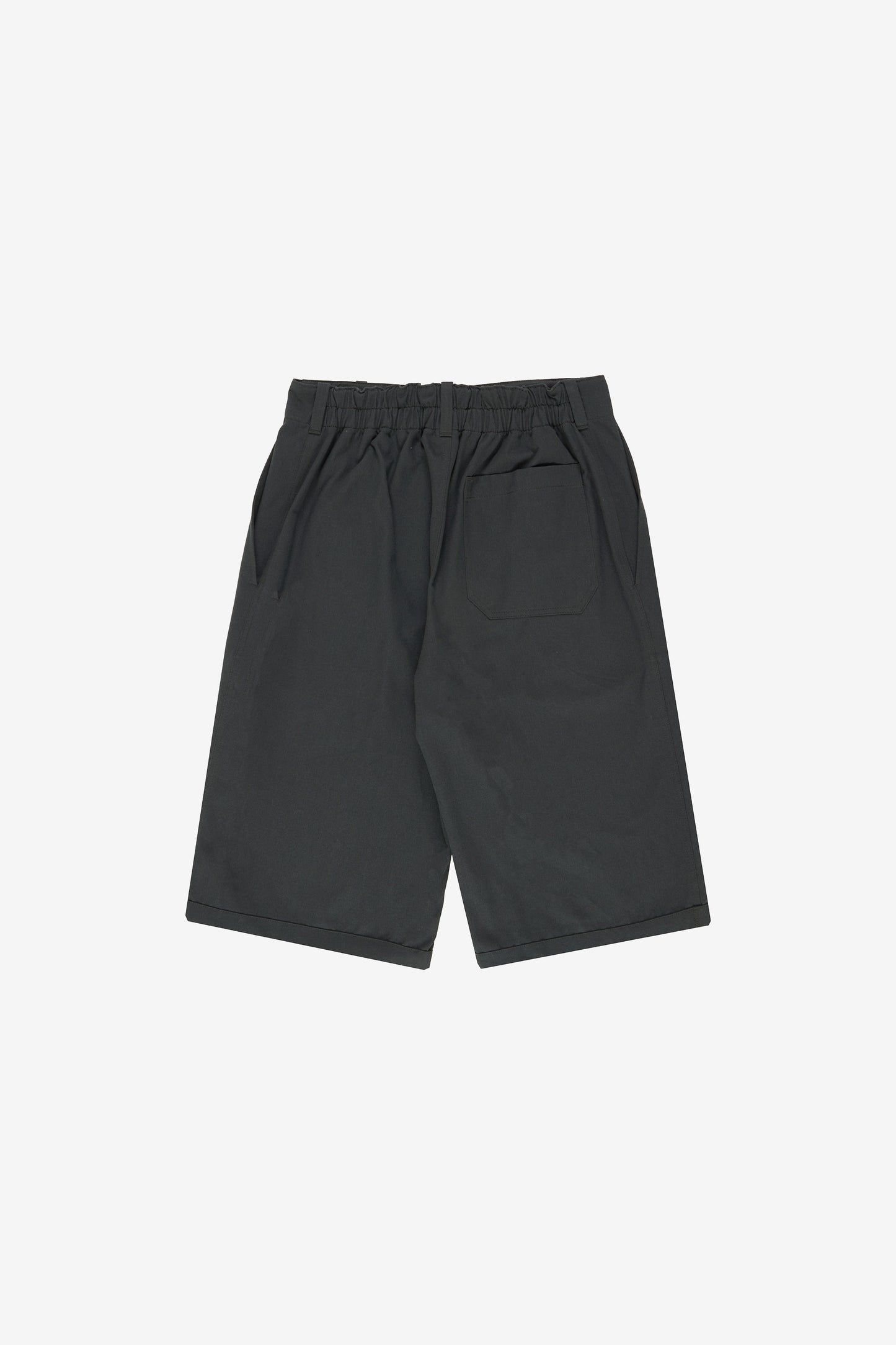 Flat lay back view features elastic back waistband.