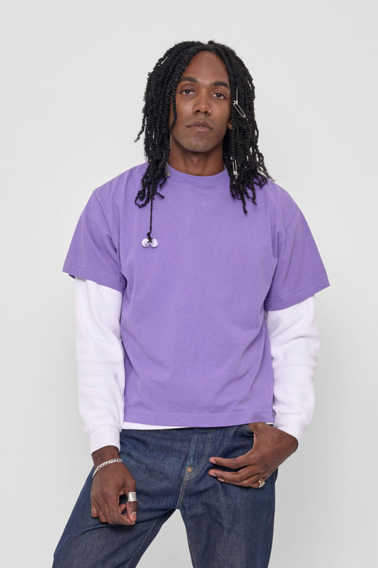 Boxier Trash Tee in Carpe Diem – front view on model