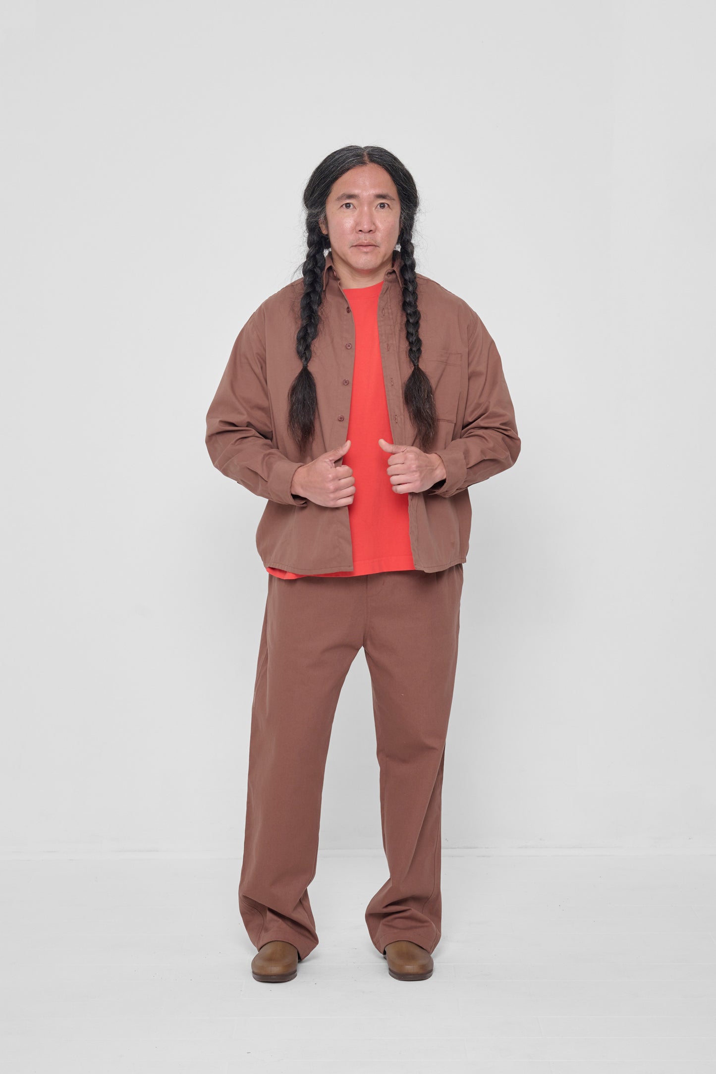 Styled with Potting Soil Life Uniform Pants and Potting Soil Peach Fuzz Twill Button-Up Shirt. 