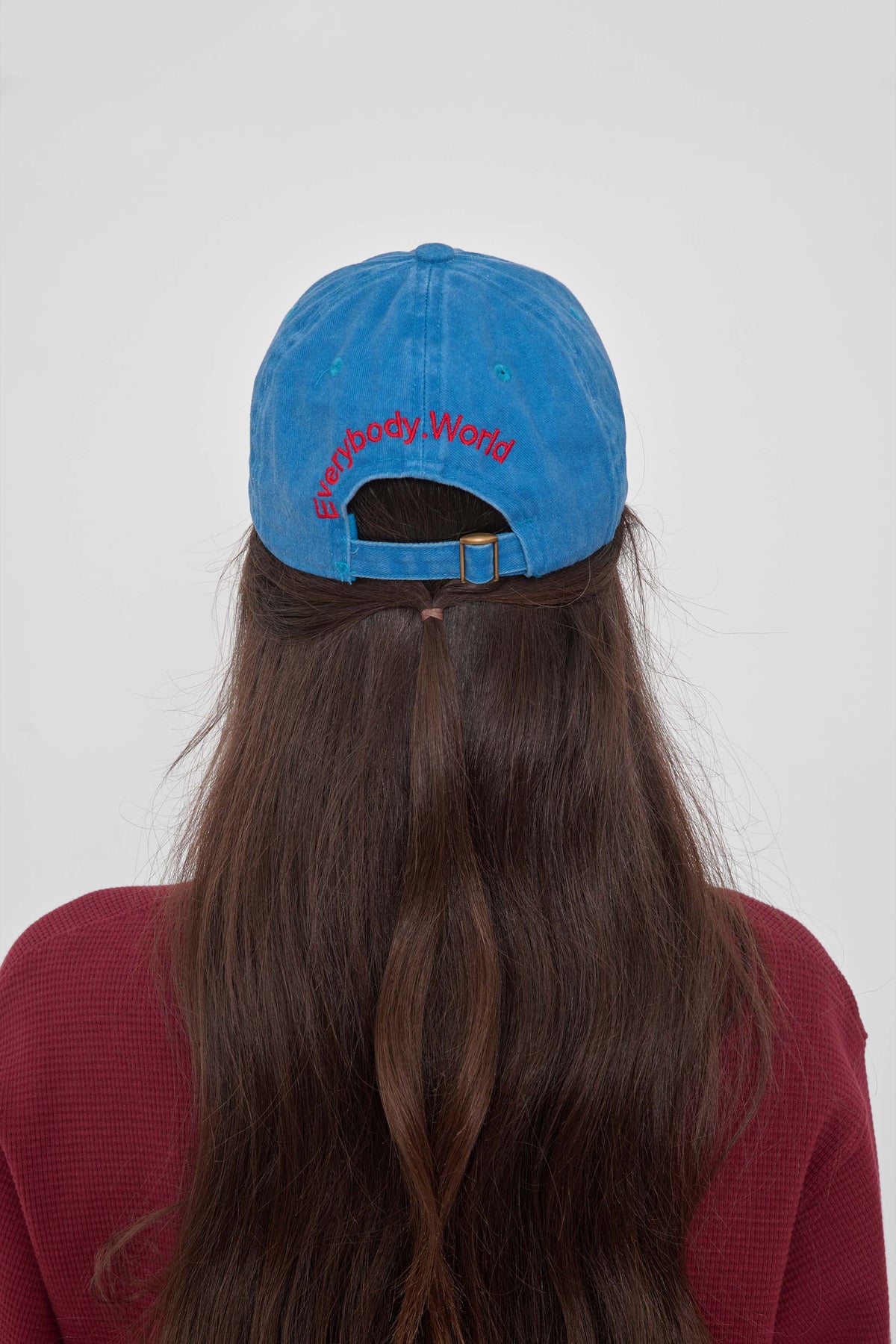 Bucky Logo Cap in Malibu - back view of model