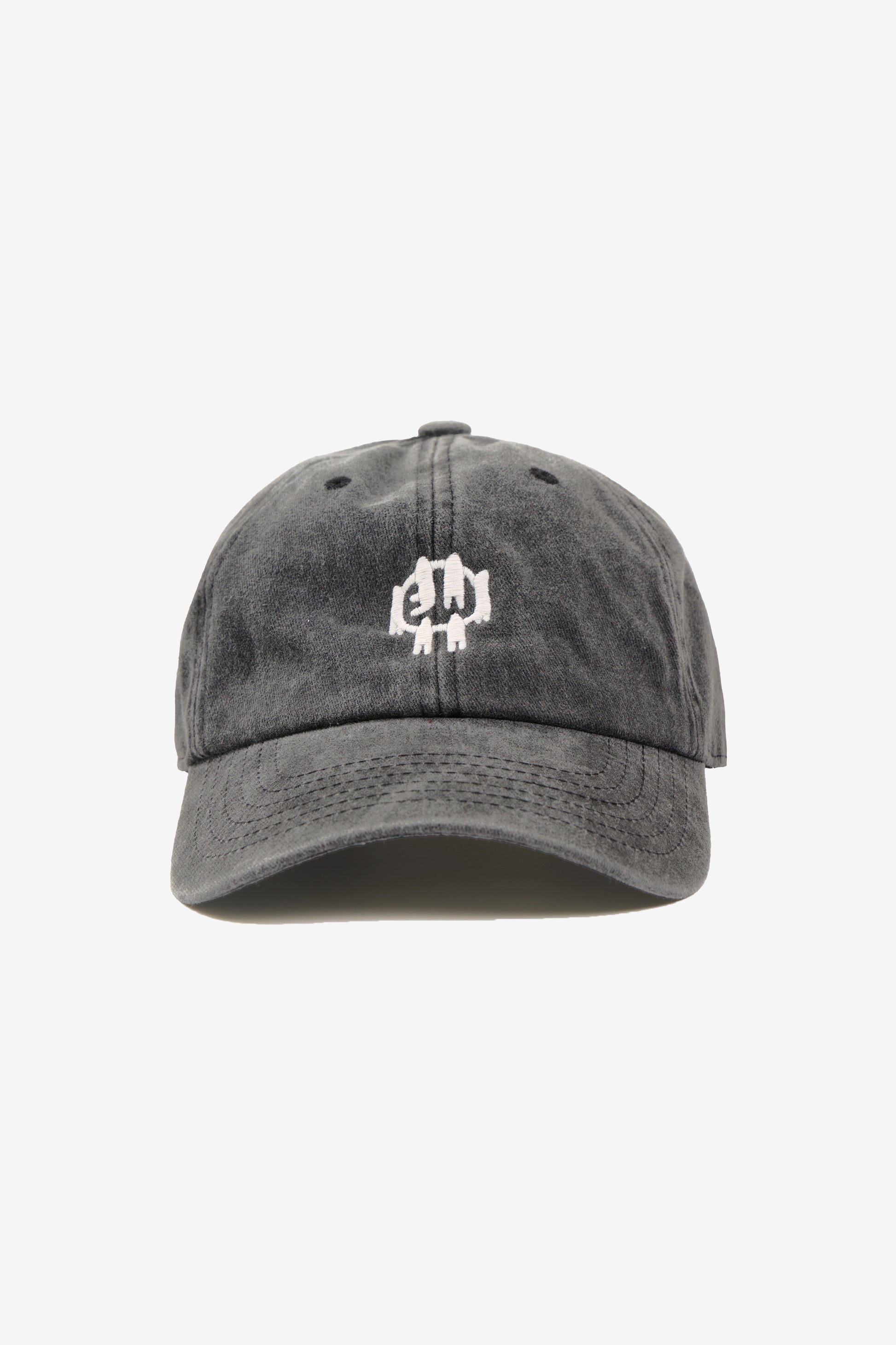 Bucky Logo Cap in Slate gray with a white logo. Eyelets on crown panels and stitching on bill.