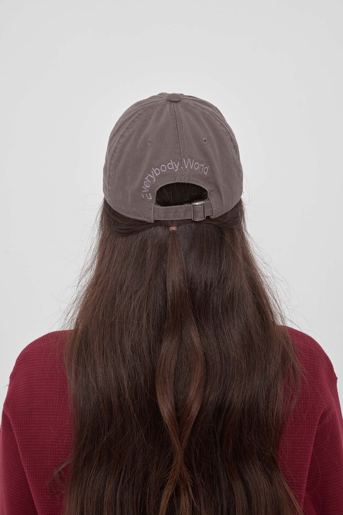 Bucky Logo Cap in Stone - back view of model