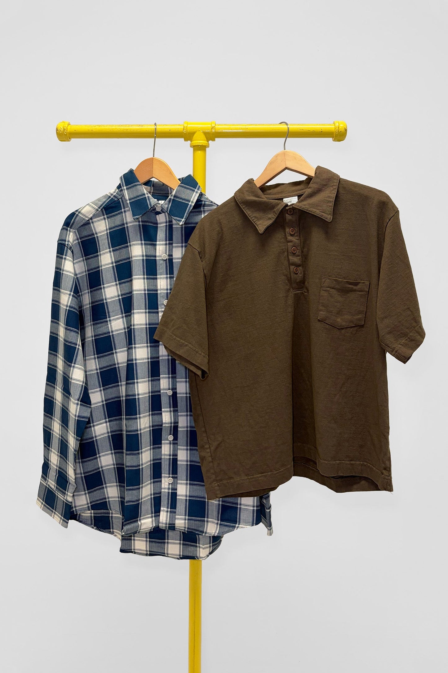 XL Plaid Button-Up & Trash Polo, front view