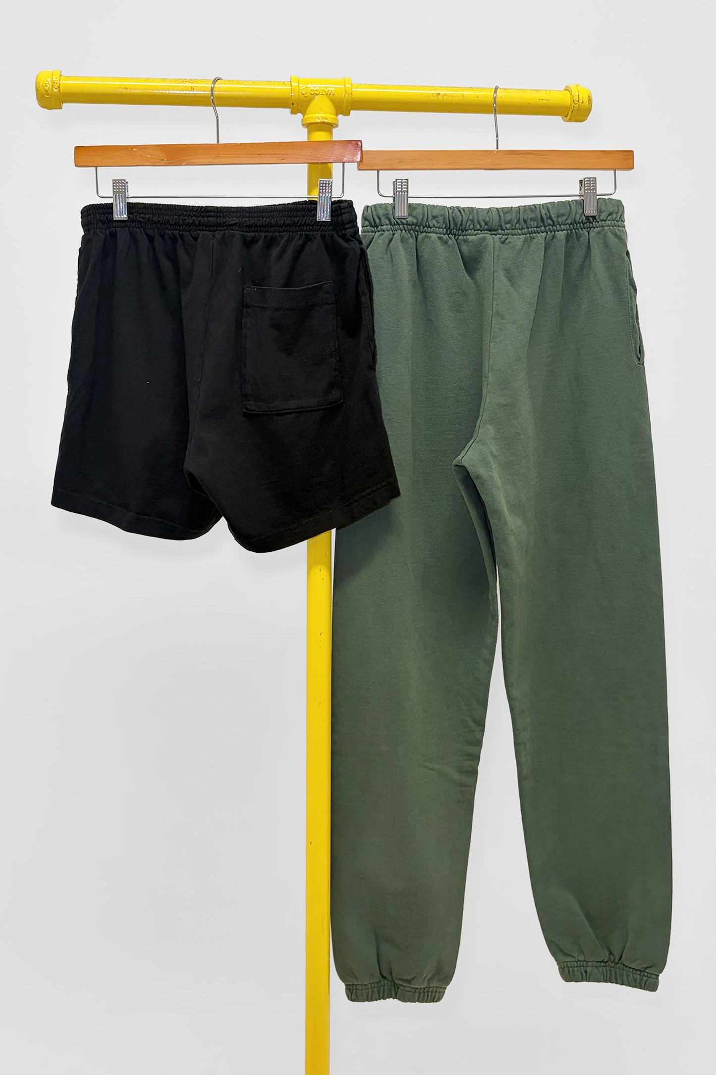 XS Trash Sweatpants & Heavyweight Everyday Shorts, back view