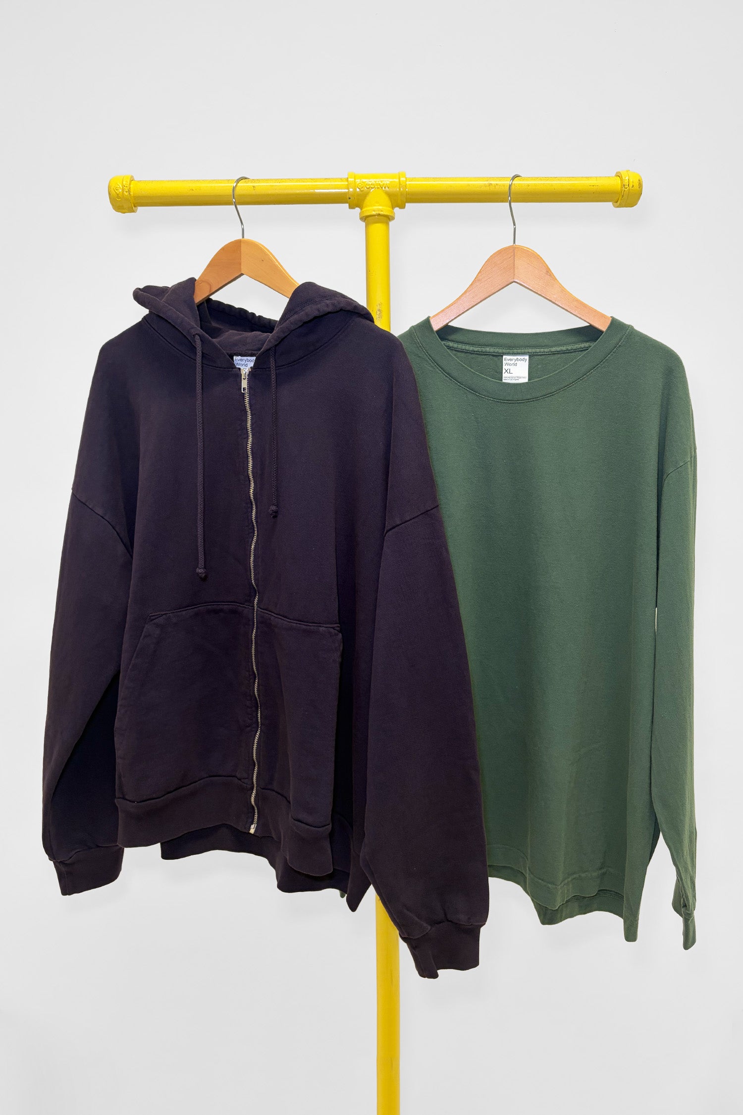 XL Trash Zip-Up Hoodie & Long Sleeve Trash Tee , front view