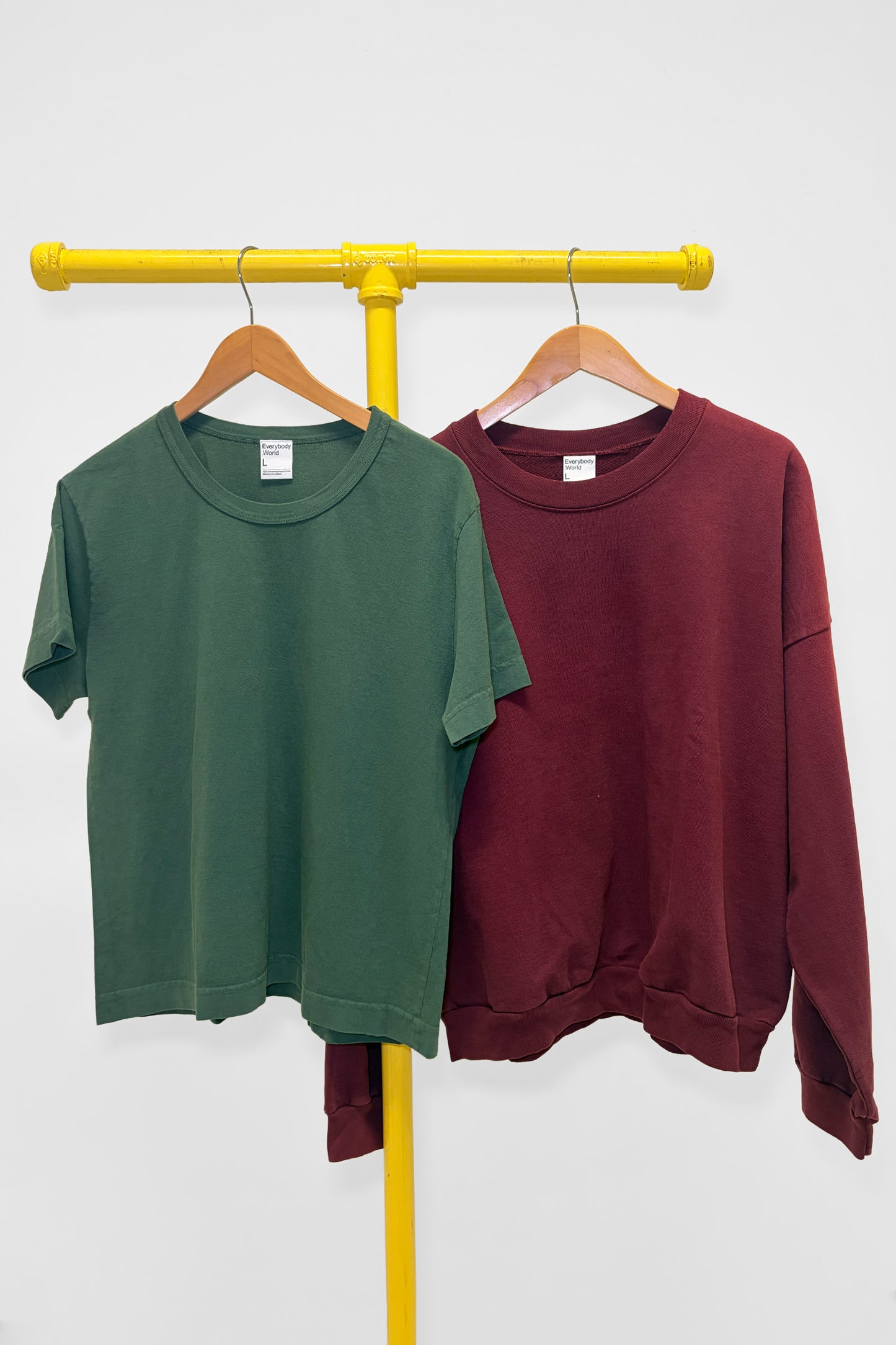 L Trash Crewneck & Tailored Trash Tee , front view