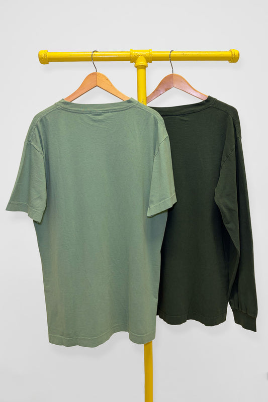 L Long Sleeve Trash Tee & Short Sleeve Trash Tee, back view