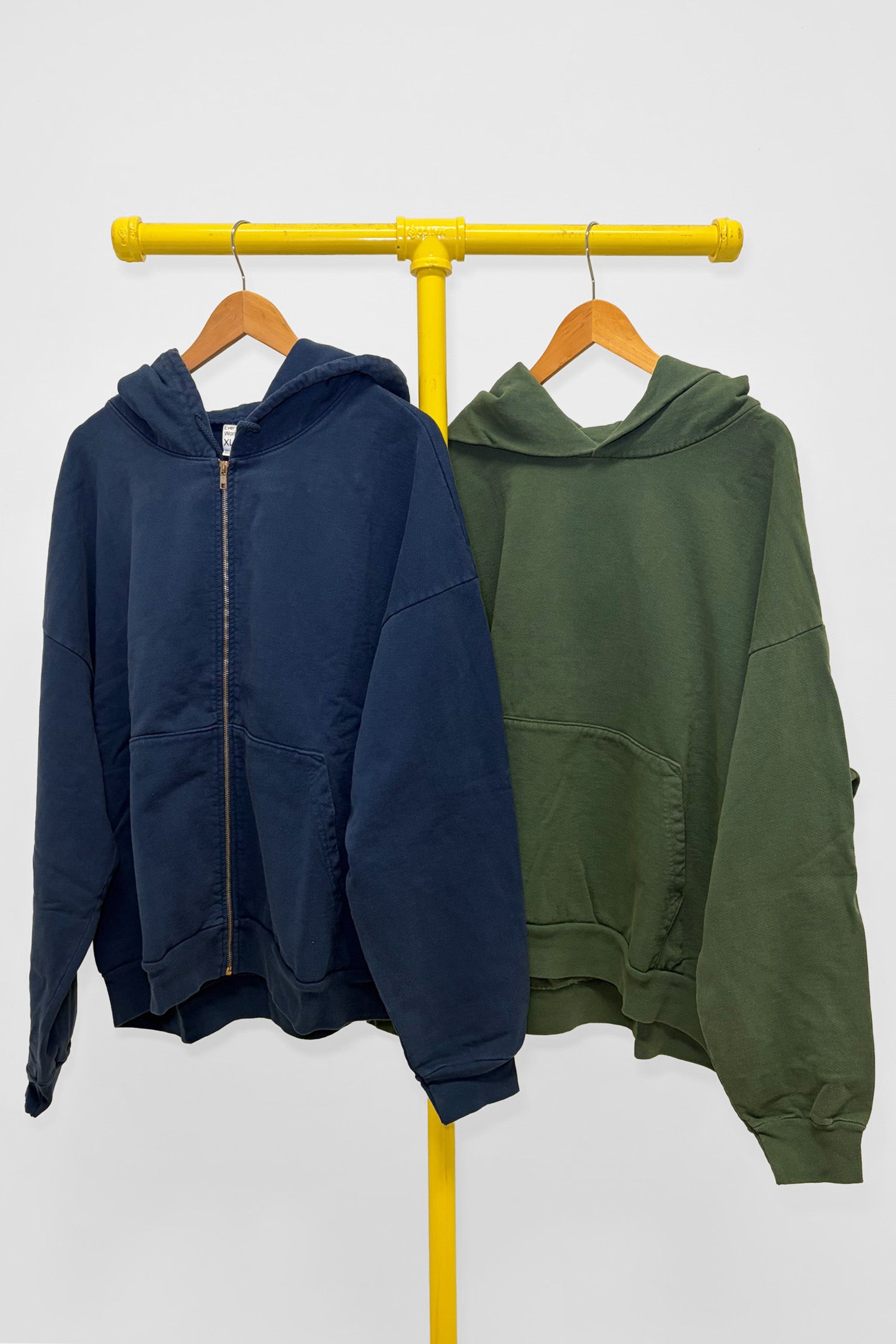 XL Trash Hoodie & Trash Zip Up Hoodie, front view
