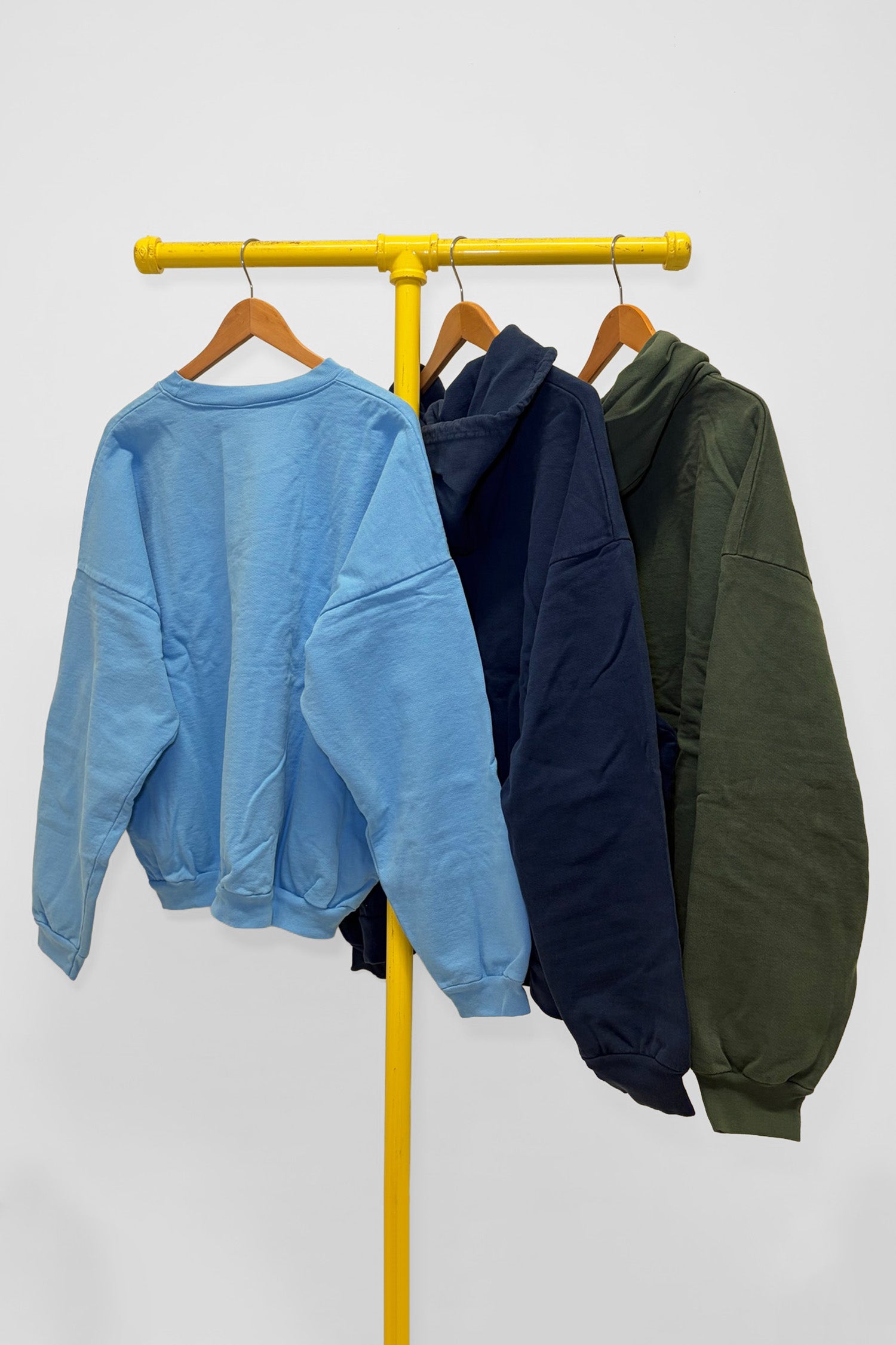 XL Trash Crewneck & Trash Zip Up Hoodie & Trash Hoodie, back view