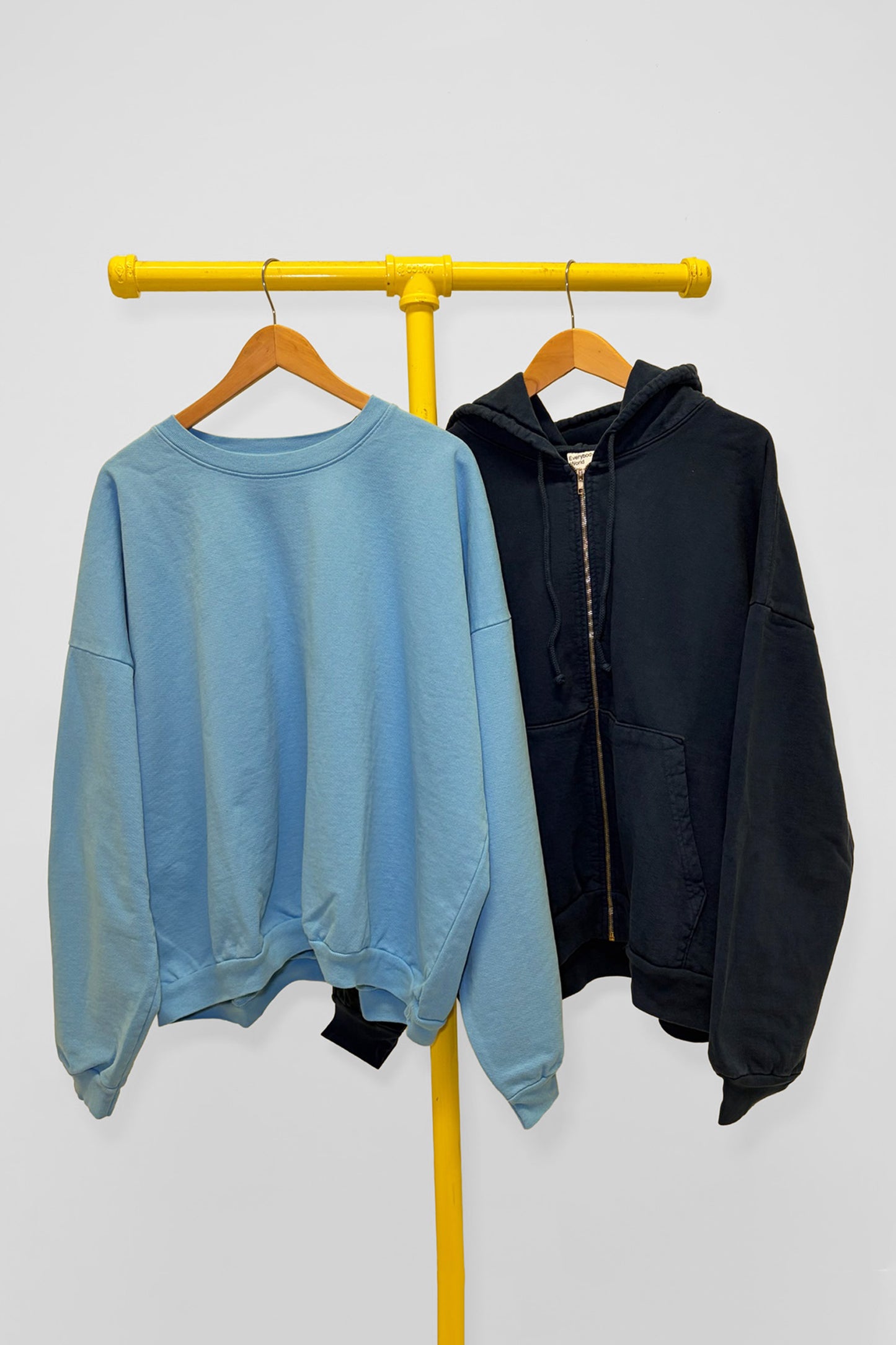 XL Trash Crewneck & Trash Zip Up Hoodie, front view