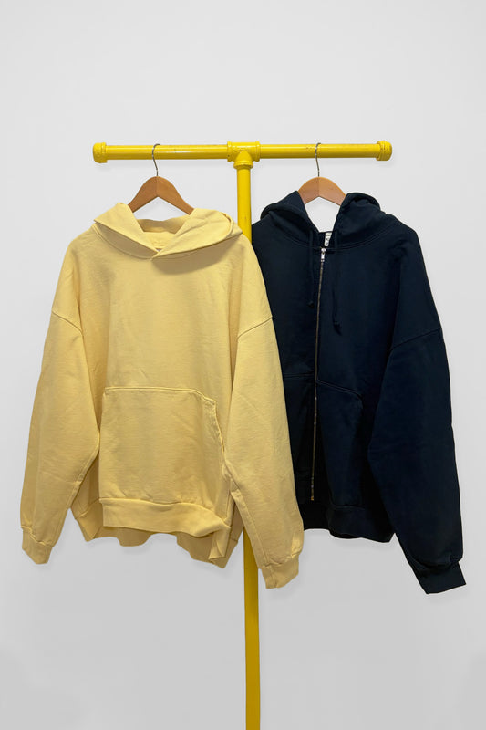 XL Trash Hoodie & Trash Zip Up Hoodie, front view
