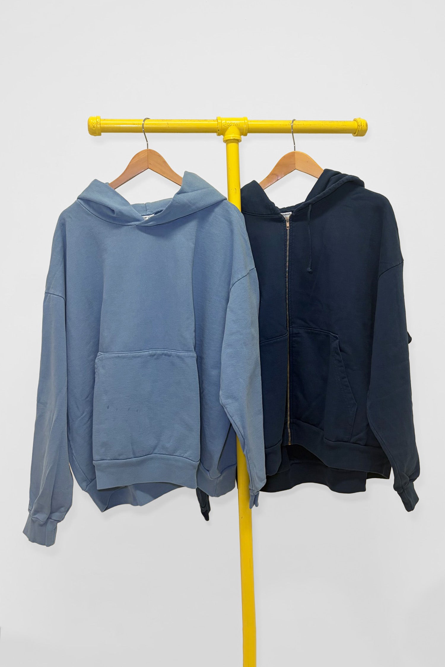 XL Trash Hoodie & Trash Zip Up Hoodie, front view
