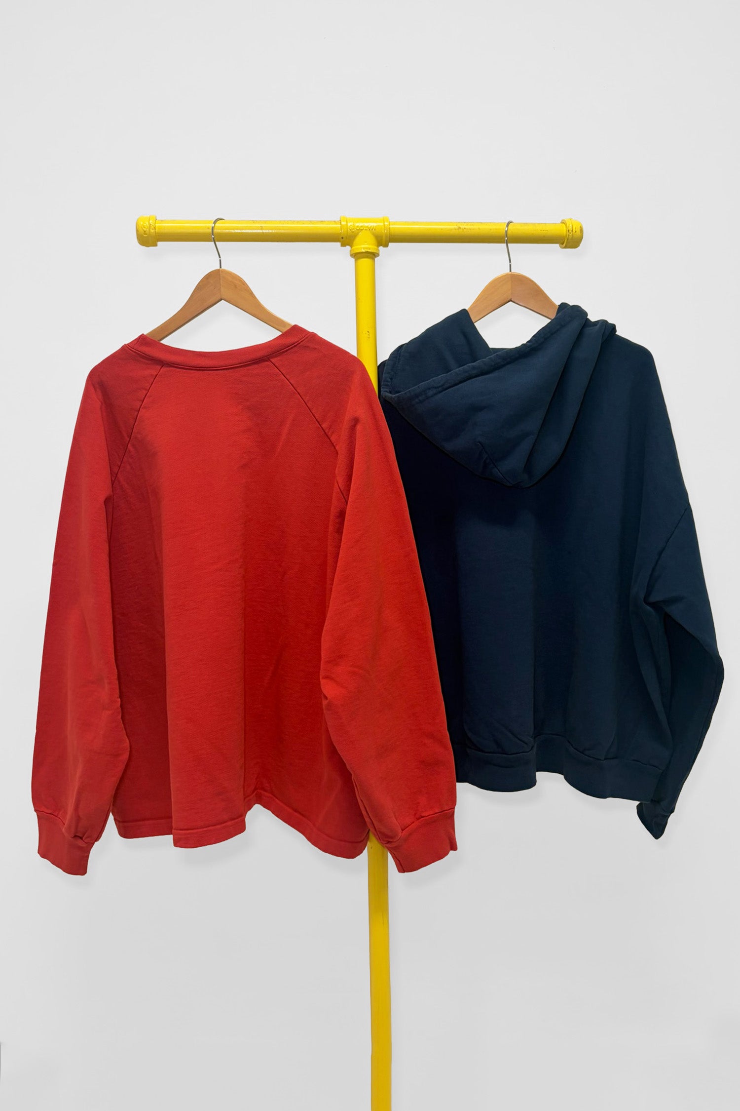 XL Trash Raglan & Trash Zip Up Hoodie, back view