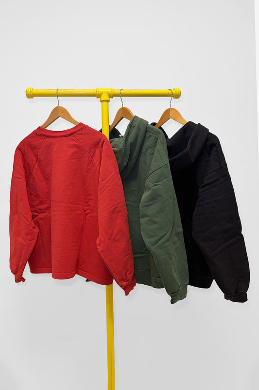 M Trash Zip Up Hoodie & Trash Raglan , back view